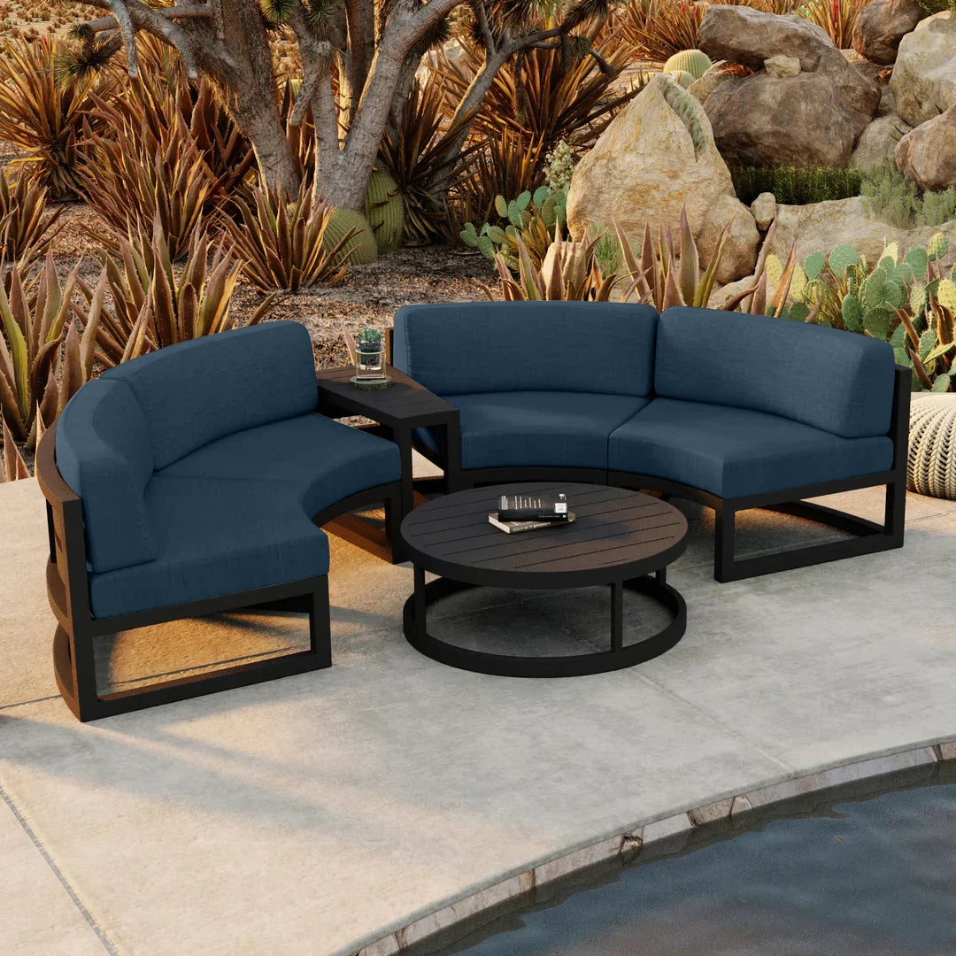Avion 4 Piece Aluminum Curve Sectional Set