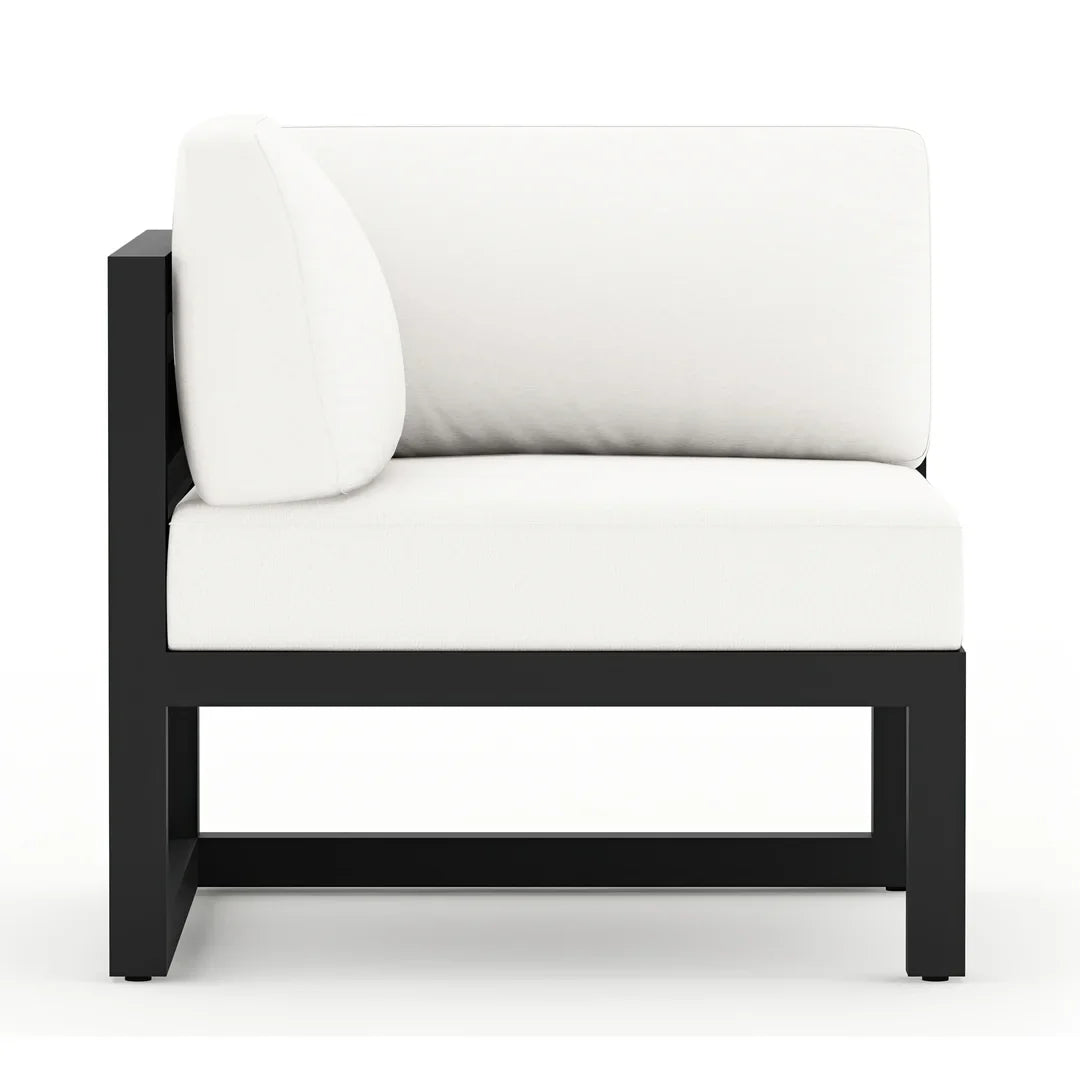 Avion 4 Piece Aluminum Sectional Set - Black - Canvas Natural
