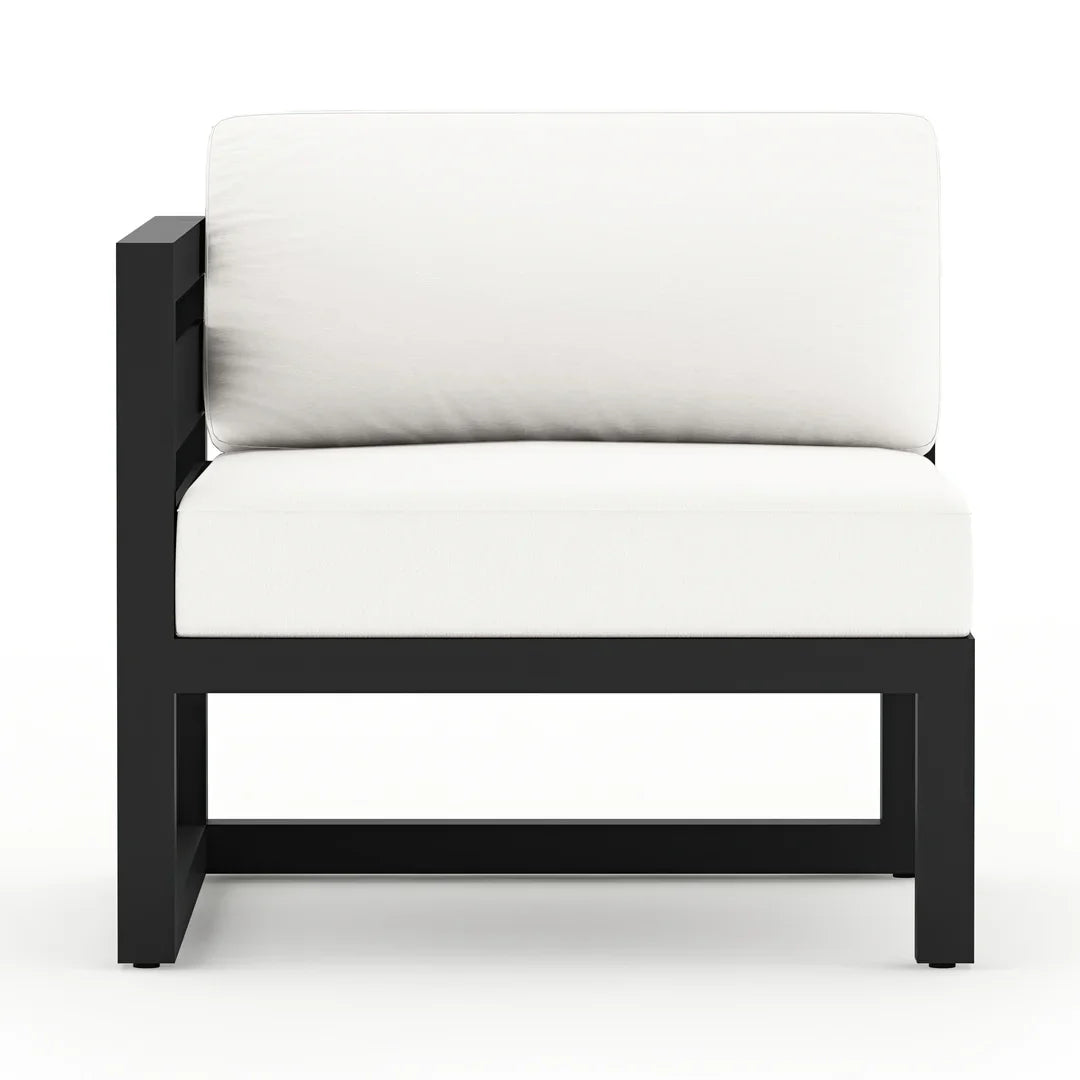Avion 4 Piece Aluminum Sectional Set - Black - Canvas Natural