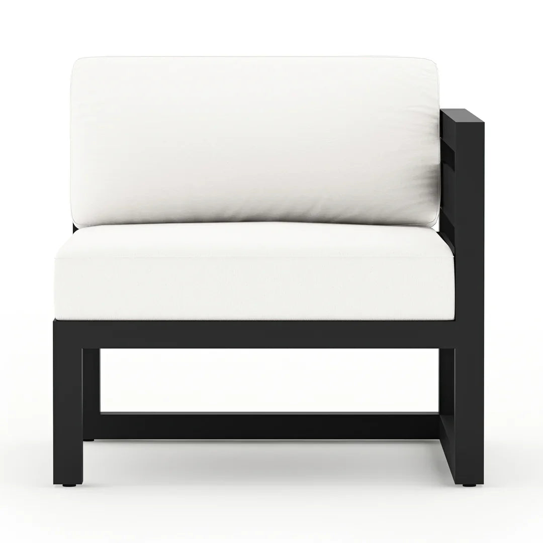Avion 4 Piece Aluminum Sectional Set - Black - Canvas Natural