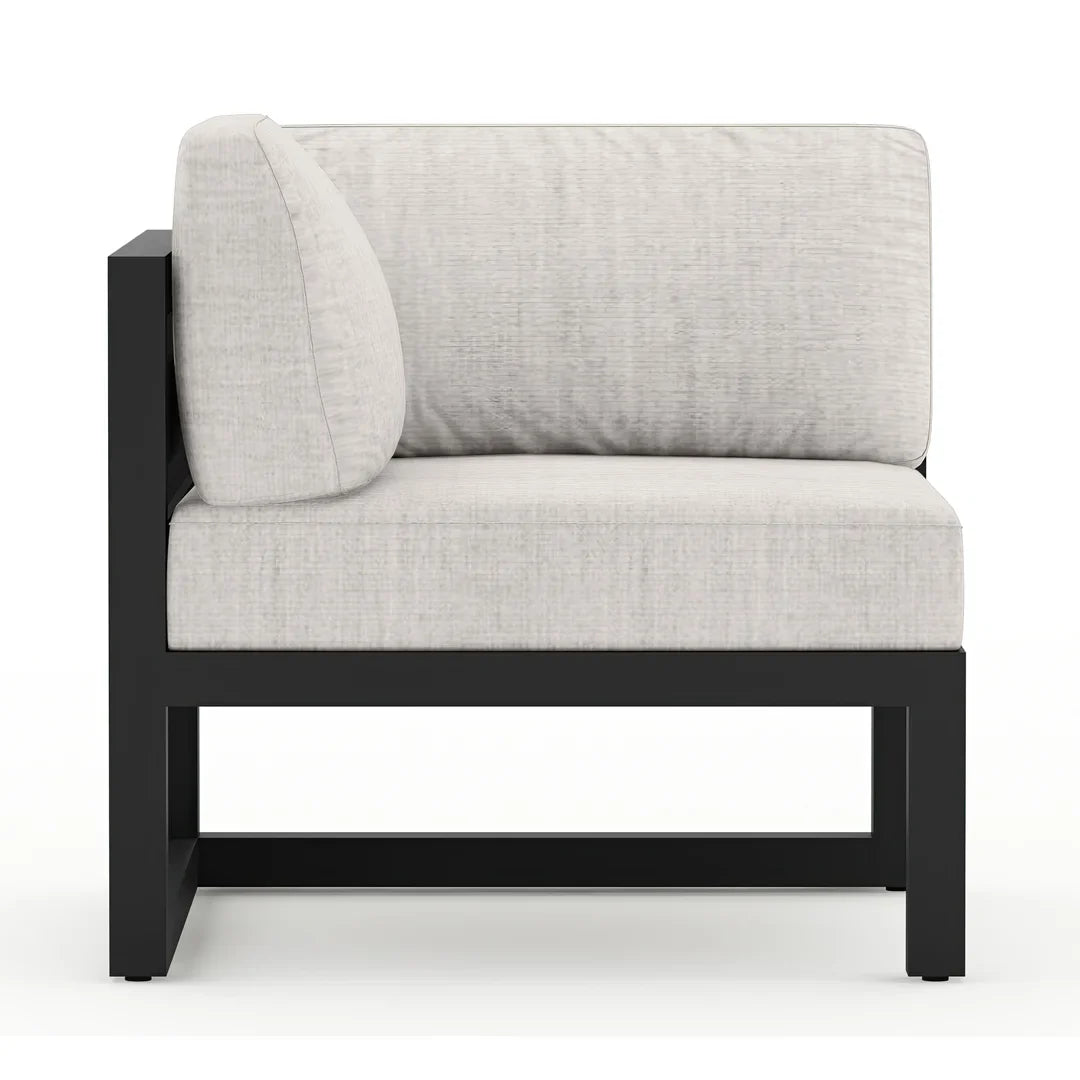 Avion 4 Piece Aluminum Sectional Set - Black - Cast Silver