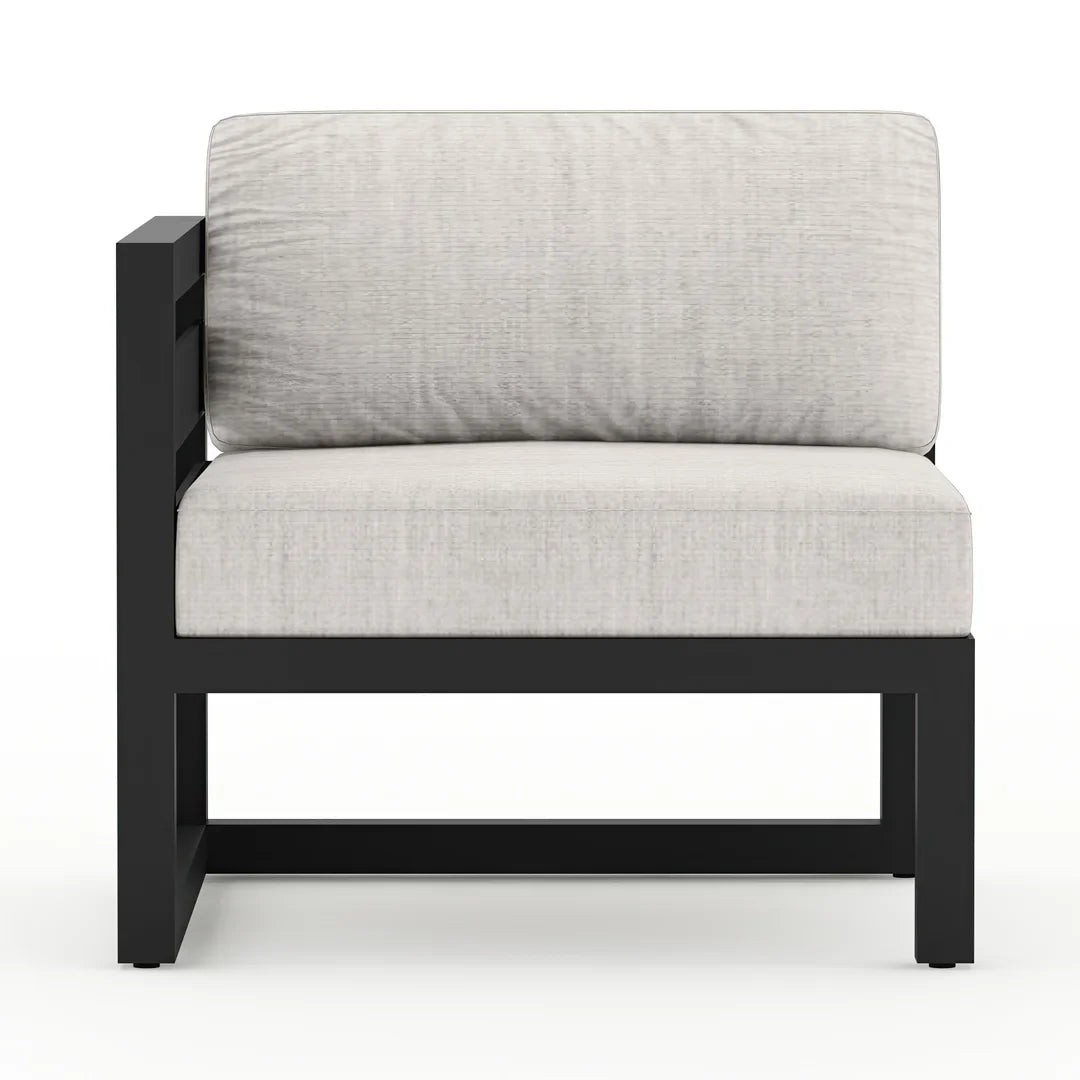 Avion 4 Piece Aluminum Sectional Set - Black - Cast Silver
