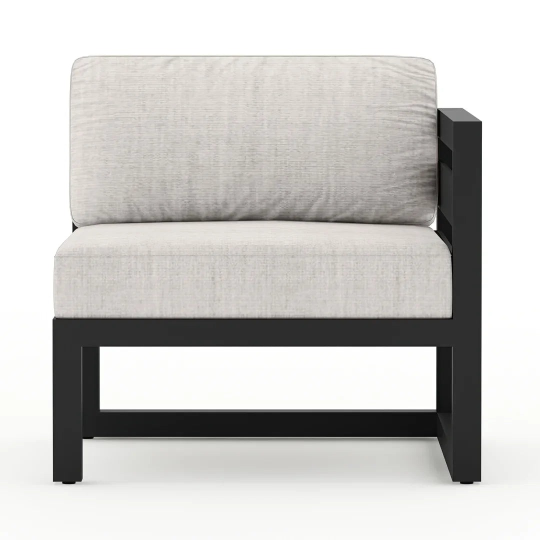 Avion 4 Piece Aluminum Sectional Set - Black - Cast Silver