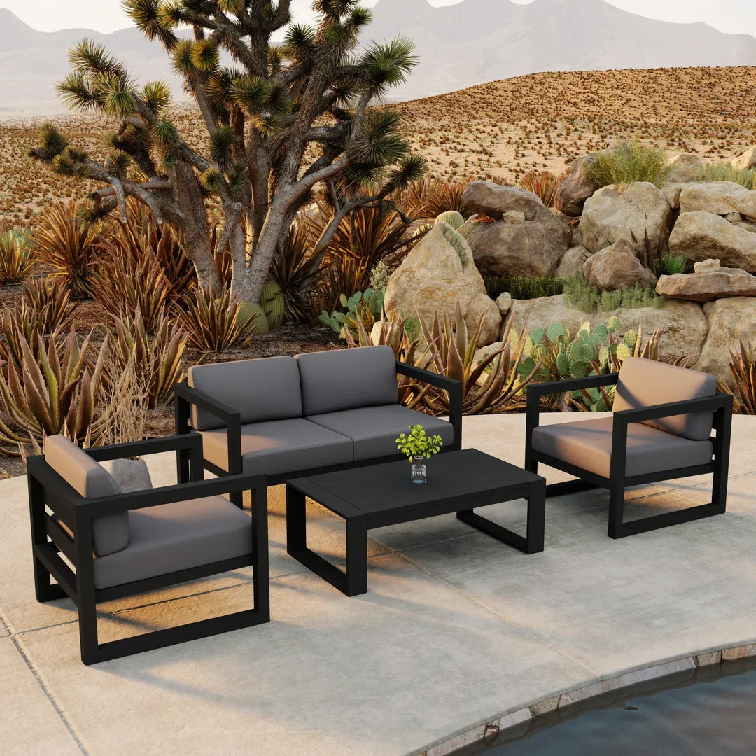 Avion 4 Piece Aluminum Loveseat Set