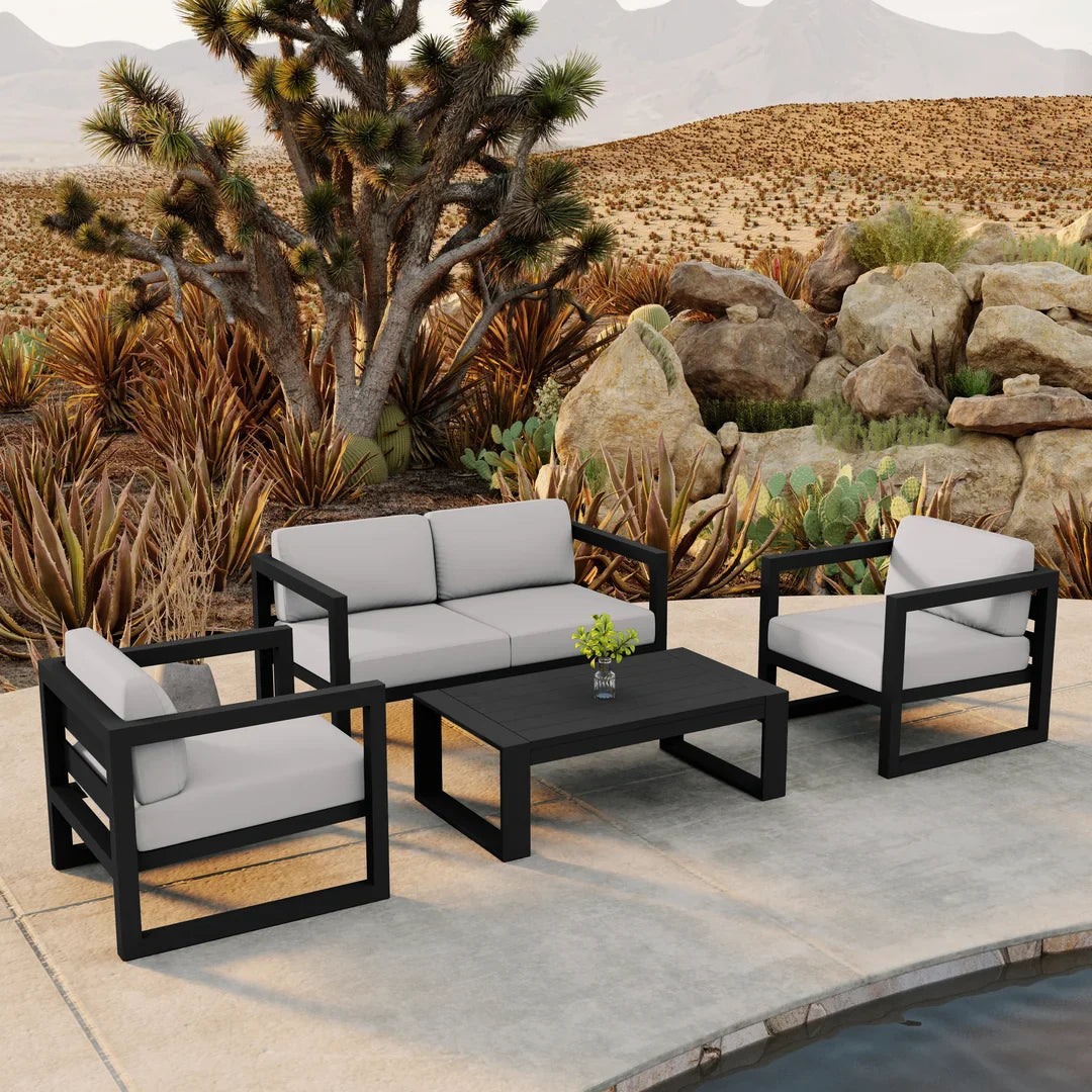 Avion 4 Piece Aluminum Loveseat Set