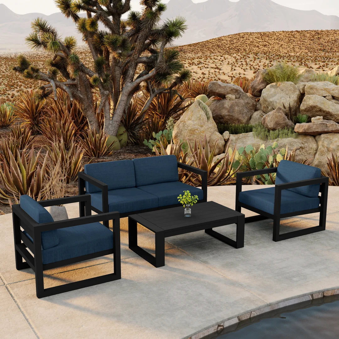 Avion 4 Piece Aluminum Loveseat Set