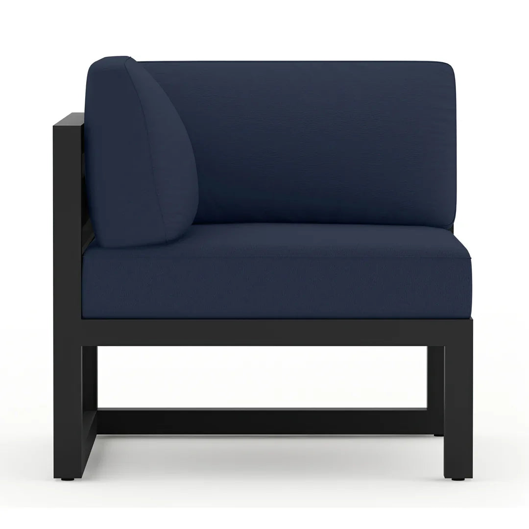 Avion 6 Piece Aluminum Sectional Set - Black - Spectrum Indigo