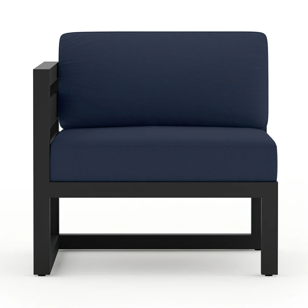 Avion 6 Piece Aluminum Sectional Set - Black - Spectrum Indigo