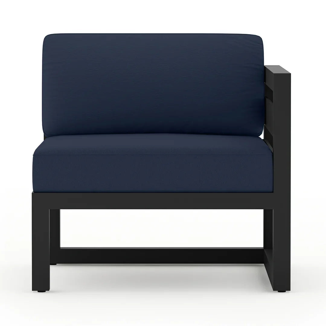 Avion 6 Piece Aluminum Sectional Set - Black - Spectrum Indigo