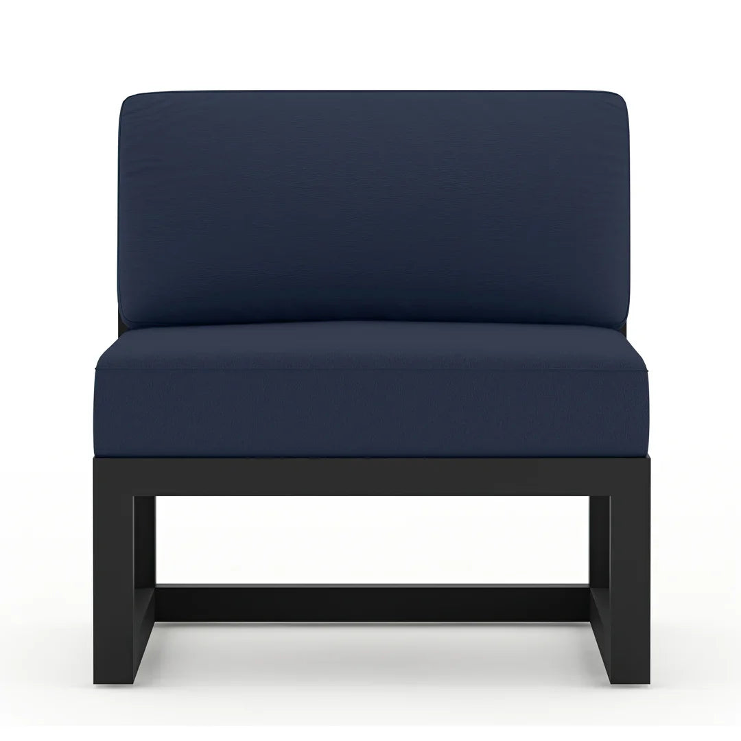 Avion 6 Piece Aluminum Sectional Set - Black - Spectrum Indigo