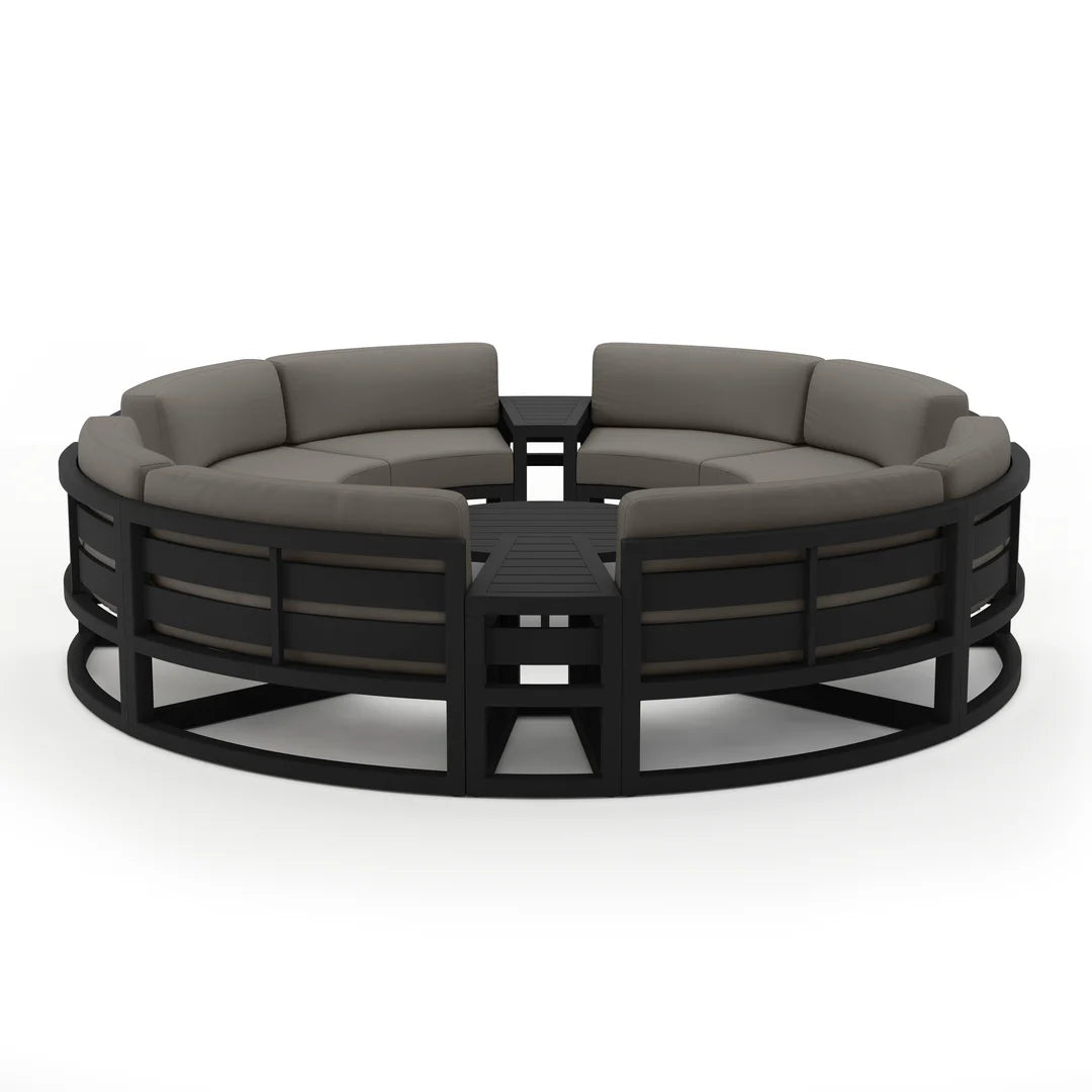 Avion 7 Piece Aluminum Curve Sectional Set