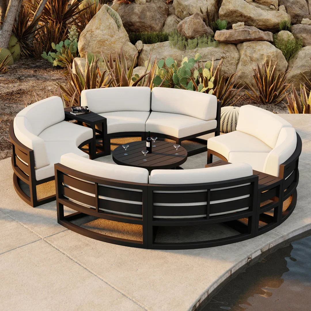 Avion 7 Piece Aluminum Curve Sectional Set