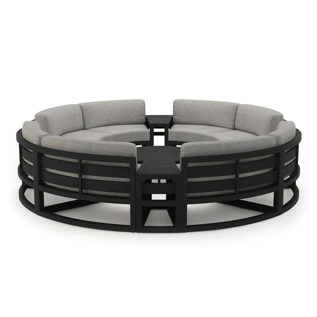 Avion 7 Piece Aluminum Curve Sectional Set