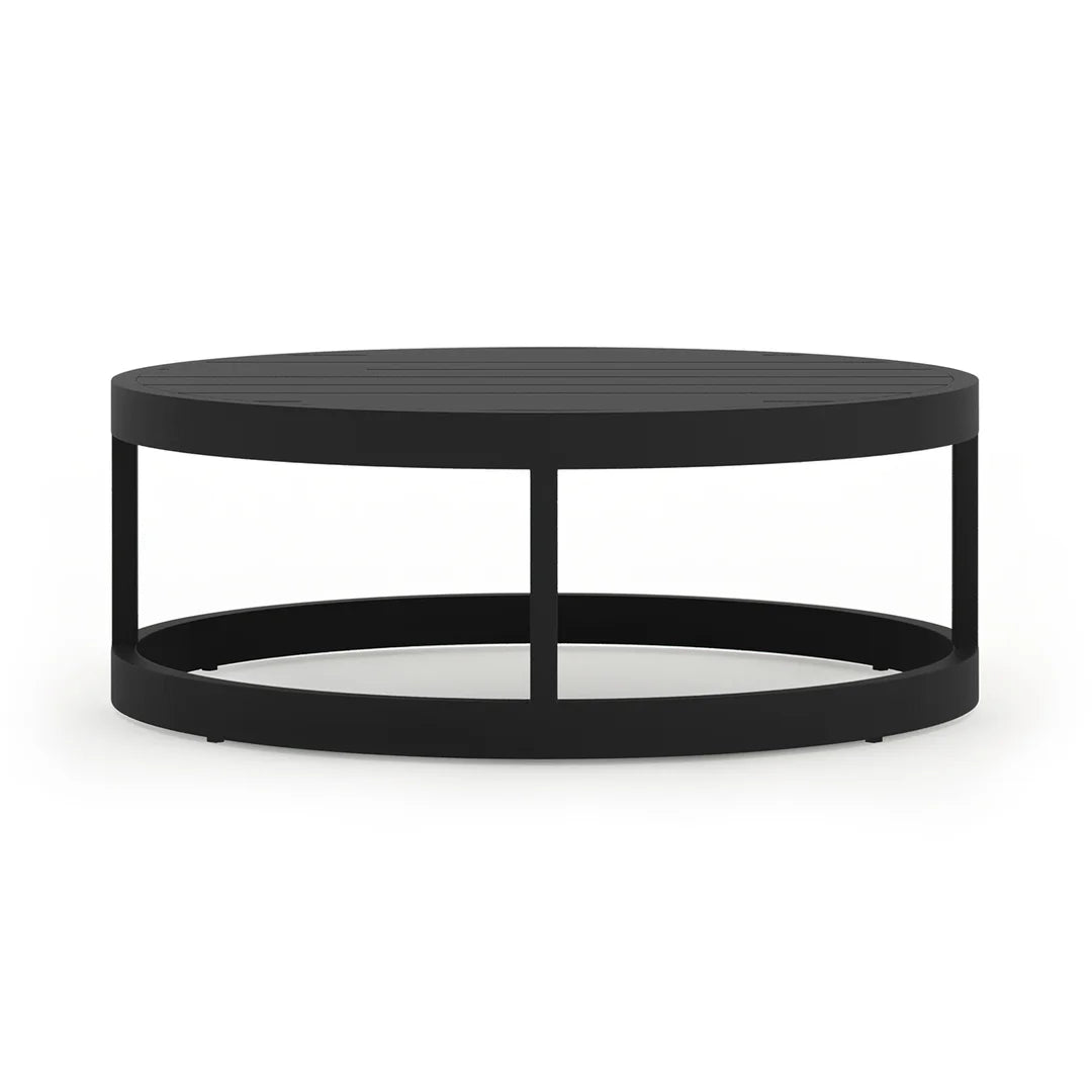 Avion 7 Piece Aluminum Curve Sectional Set - Black - Spectrum Indigo