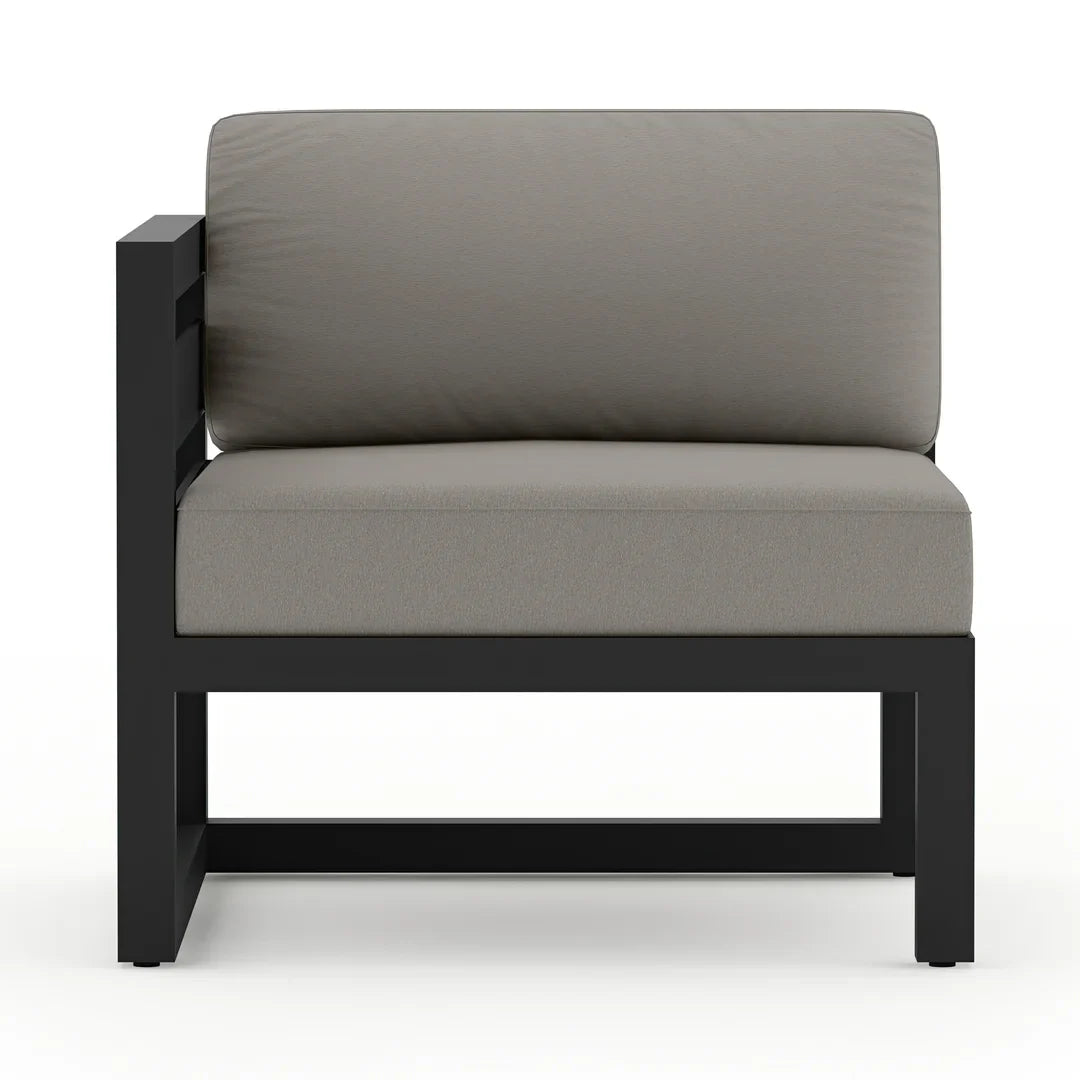 Avion 7 Piece Aluminum Sectional Set - Black - Canvas Charcoal