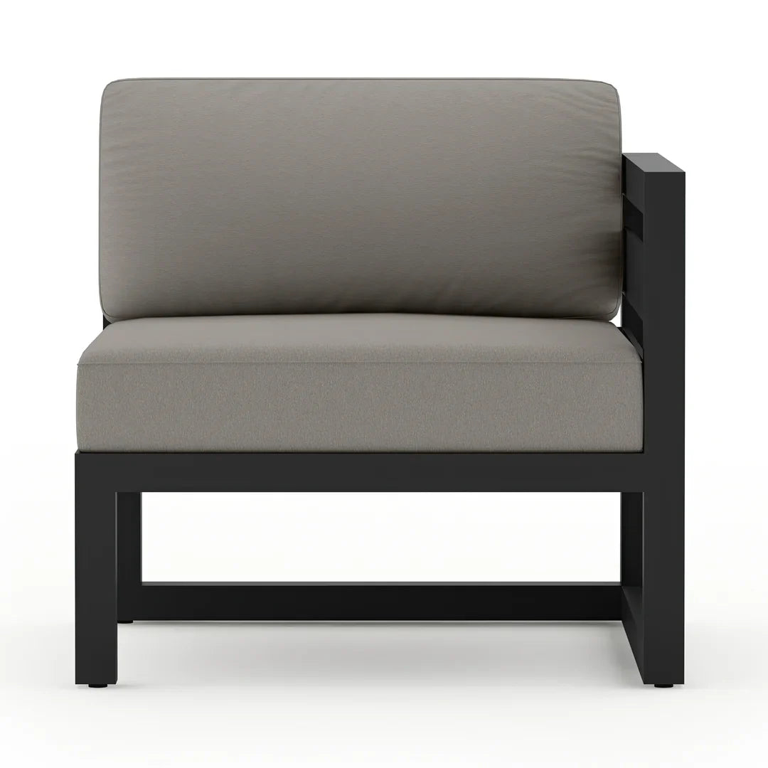Avion 7 Piece Aluminum Sectional Set - Black - Canvas Charcoal