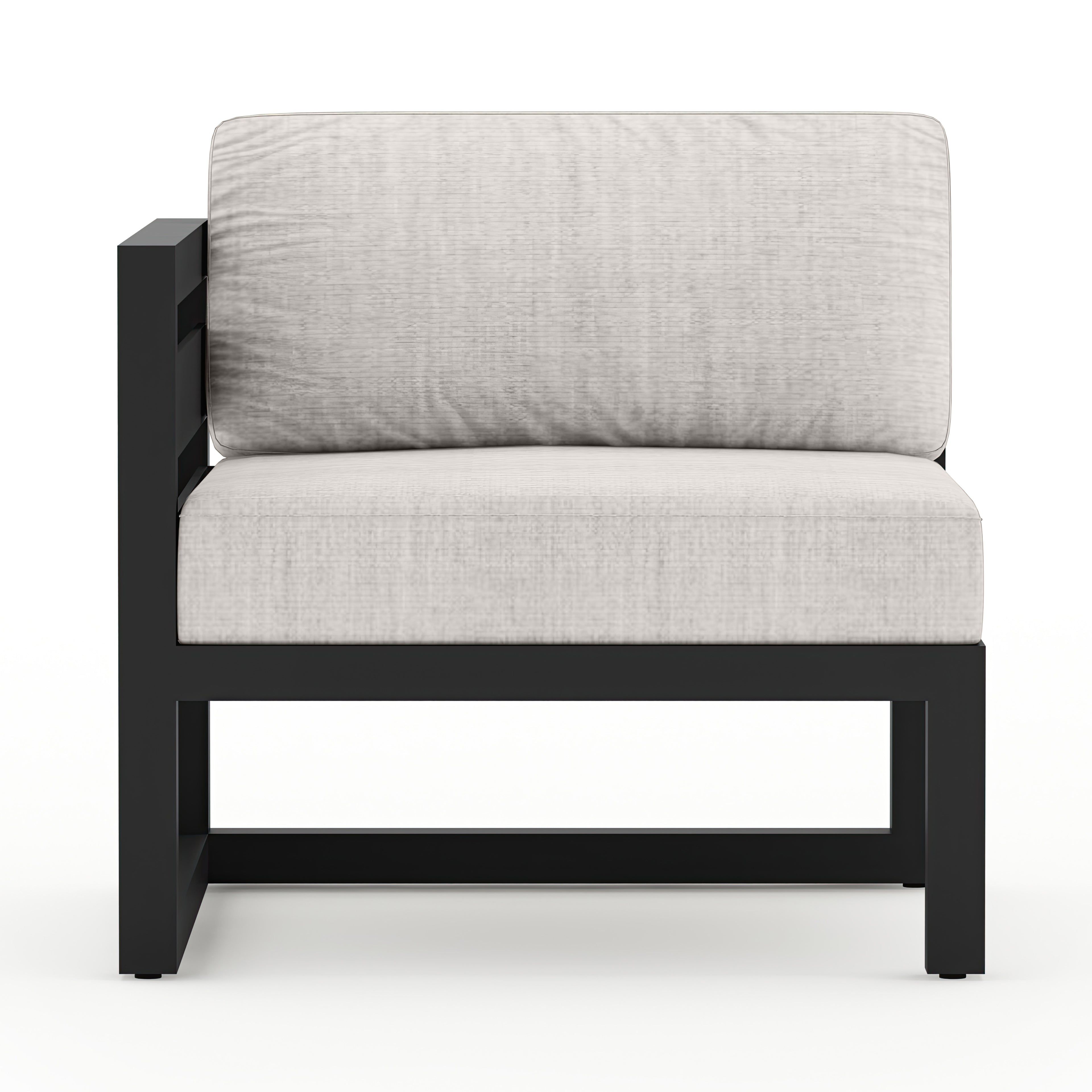 Avion 7 Piece Aluminum Sectional Set#Finish_Black#Fabric_Cast Silver