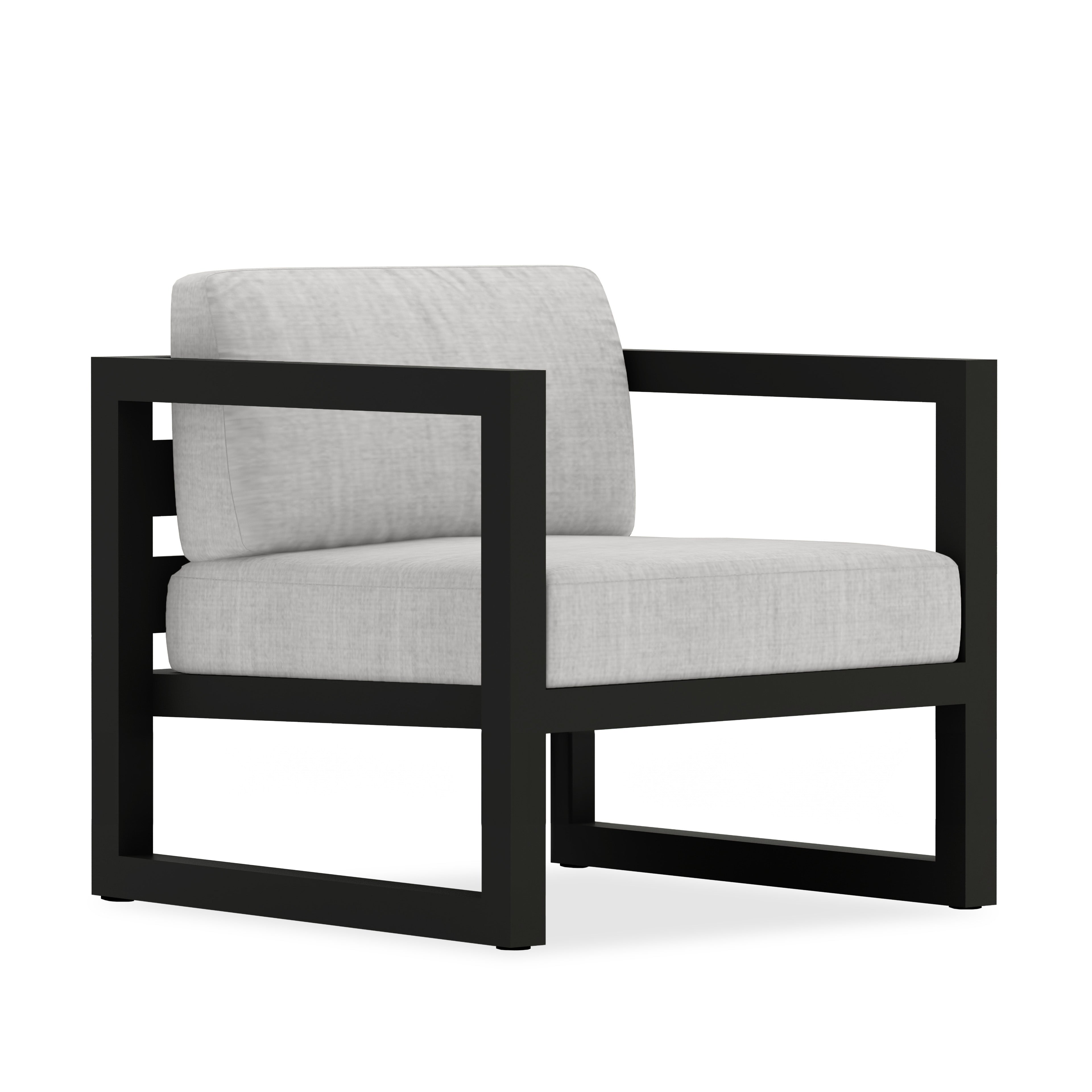 Avion Club Chair - Black - Cast Silver