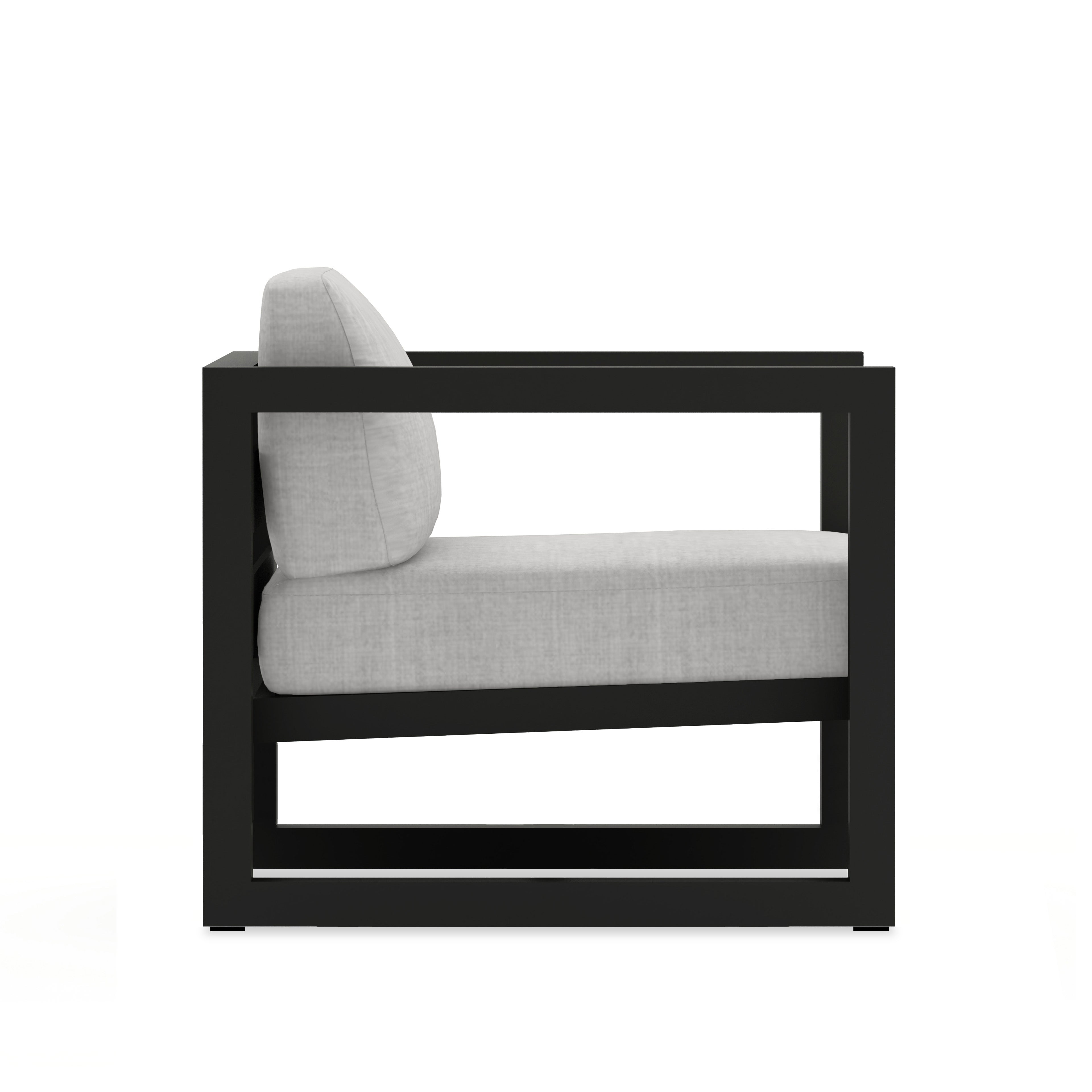 Avion Club Chair - Black - Cast Silver