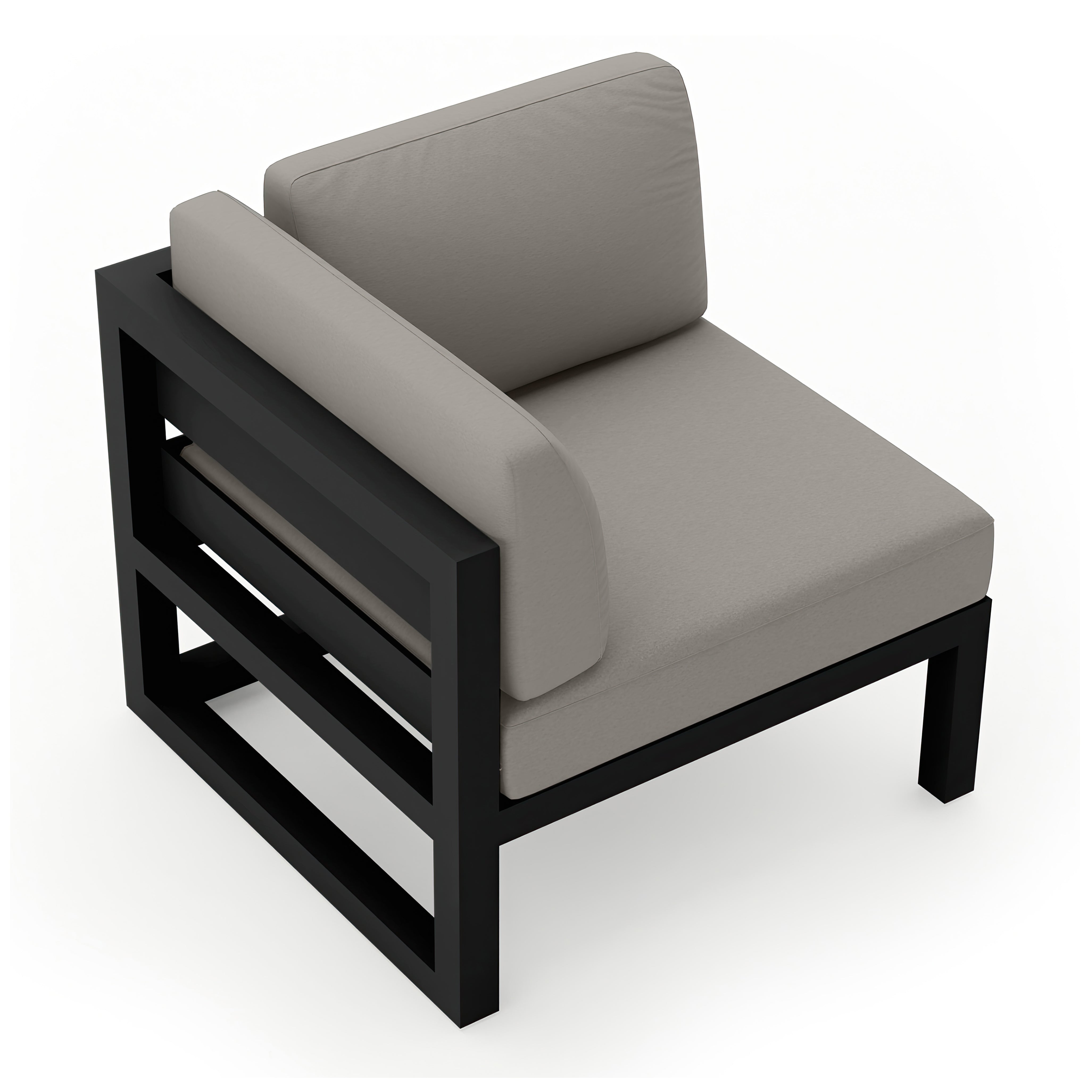 Avion Corner Section - Black - Canvas Charcoal