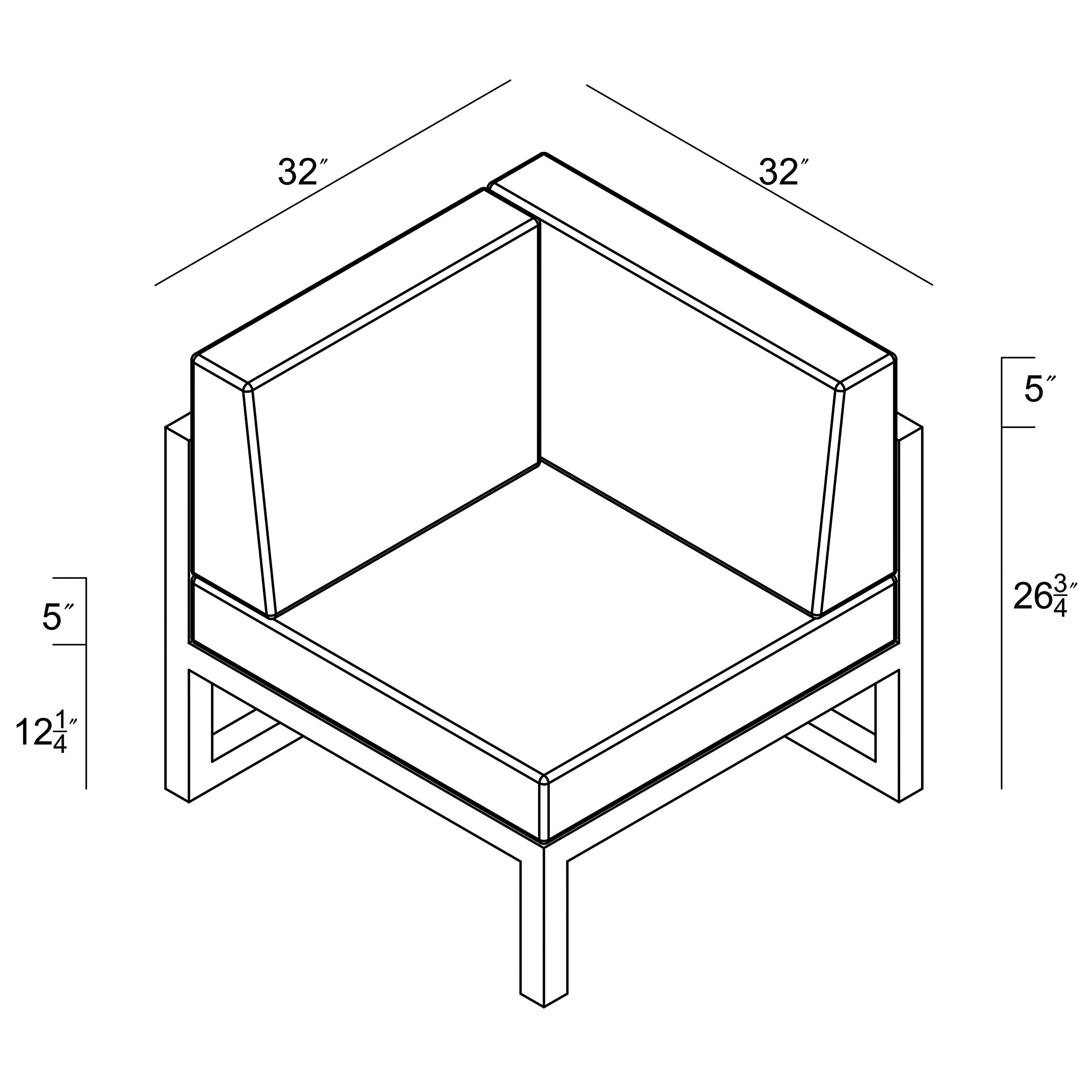 Avion Corner Section - Black - Cast Silver