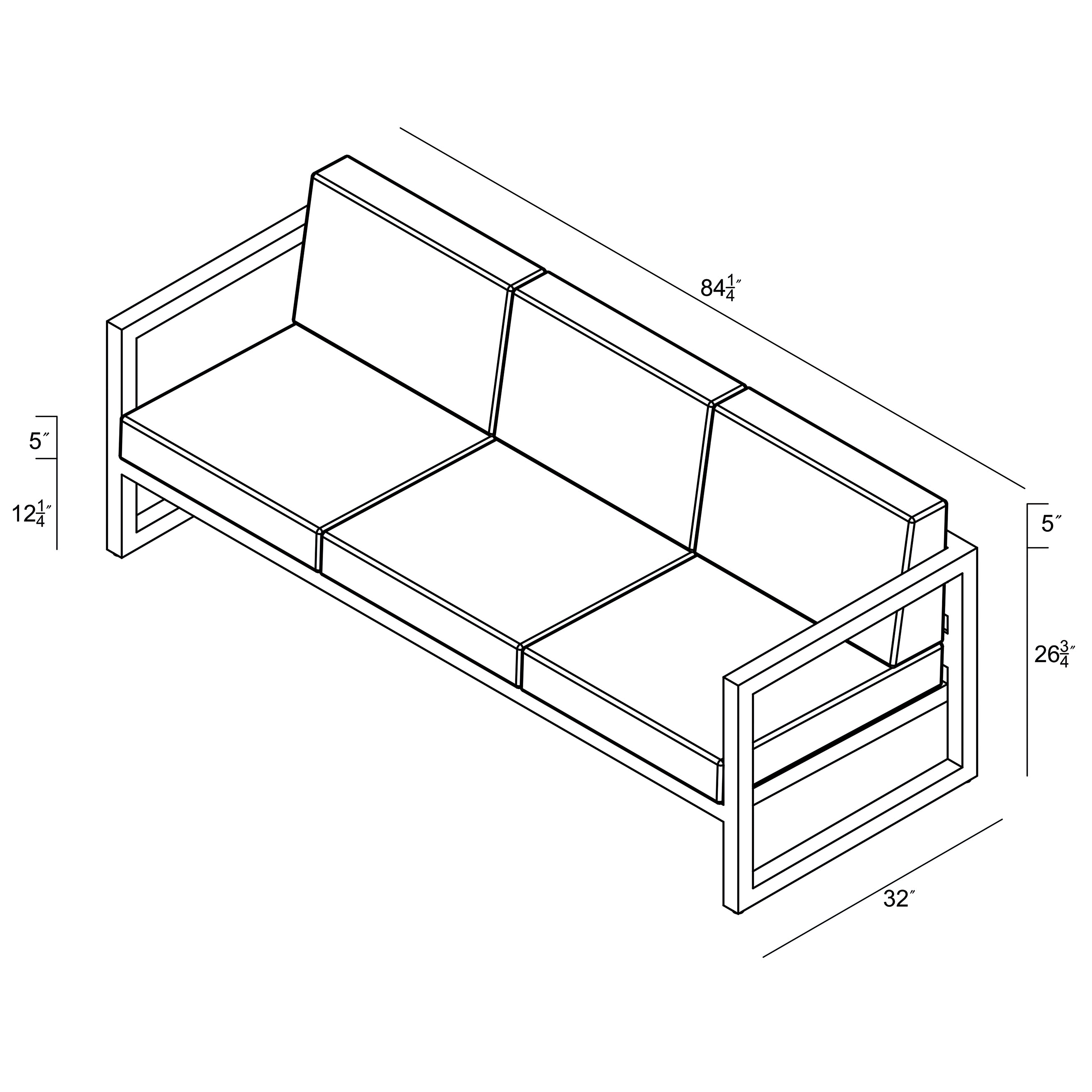 Avion Sofa - Black - Canvas Charcoal
