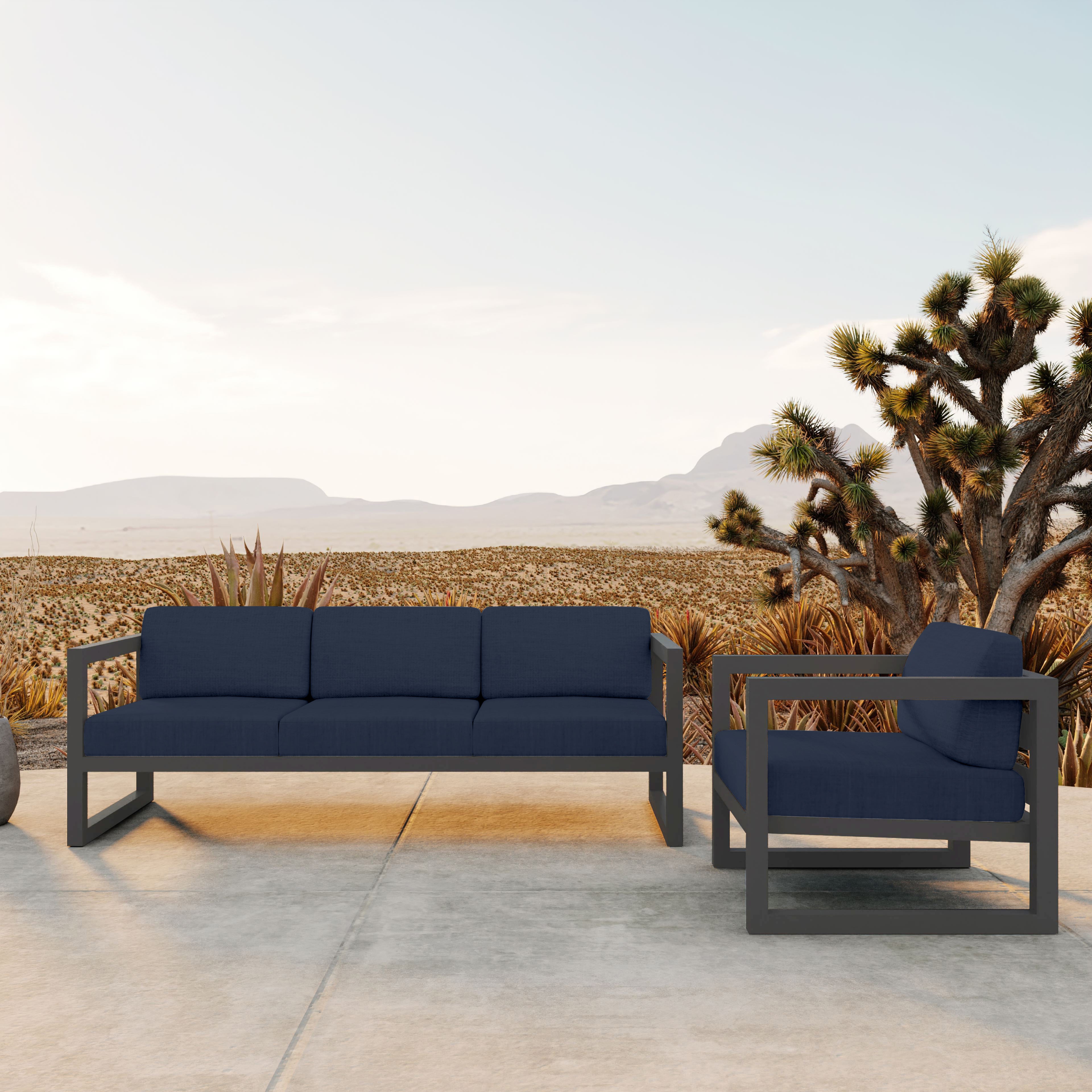 Avion 2 Piece Aluminum Sofa Set