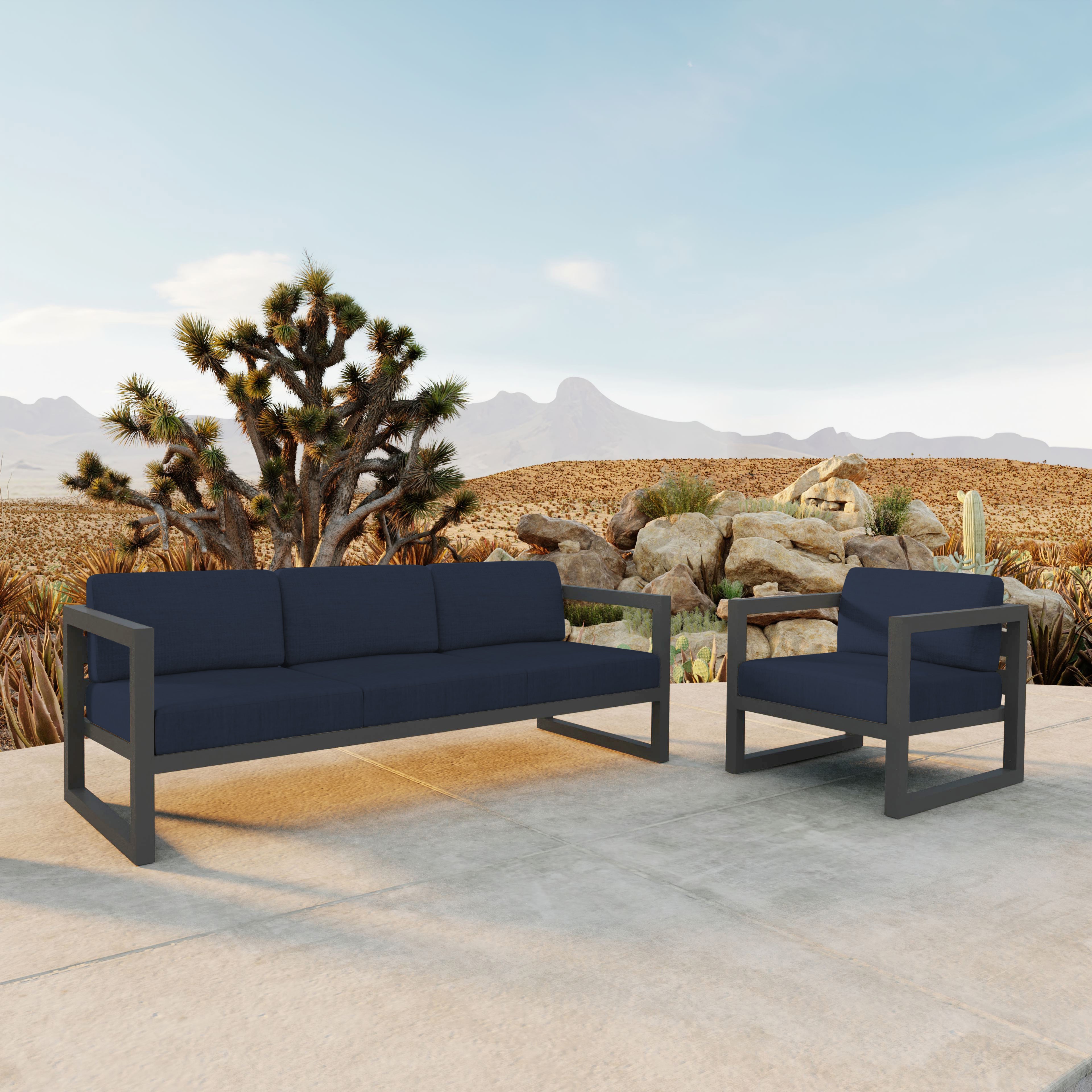 Avion 2 Piece Aluminum Sofa Set