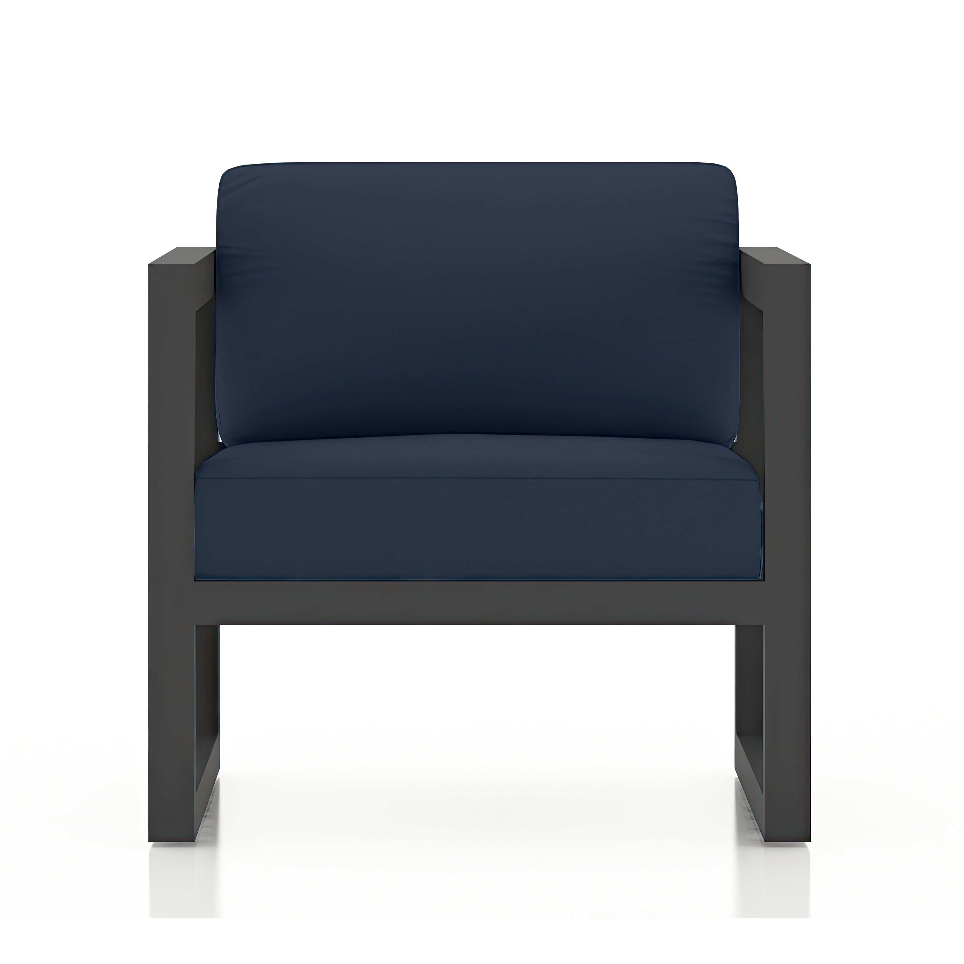 Avion 2 Piece Aluminum Sofa Set - Slate - Spectrum Indigo
