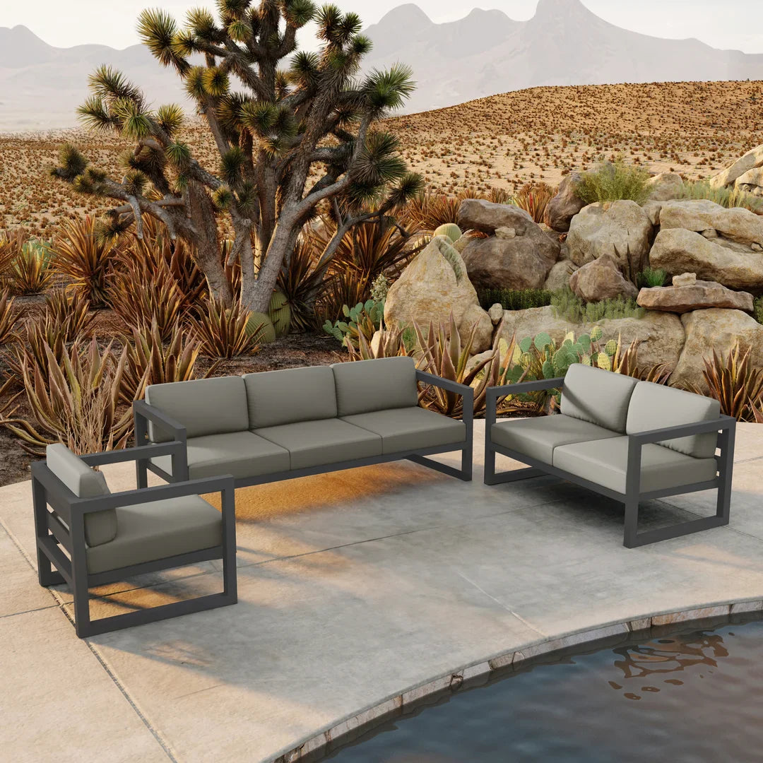 Avion 3 Piece Aluminum Sofa Loveseat Set