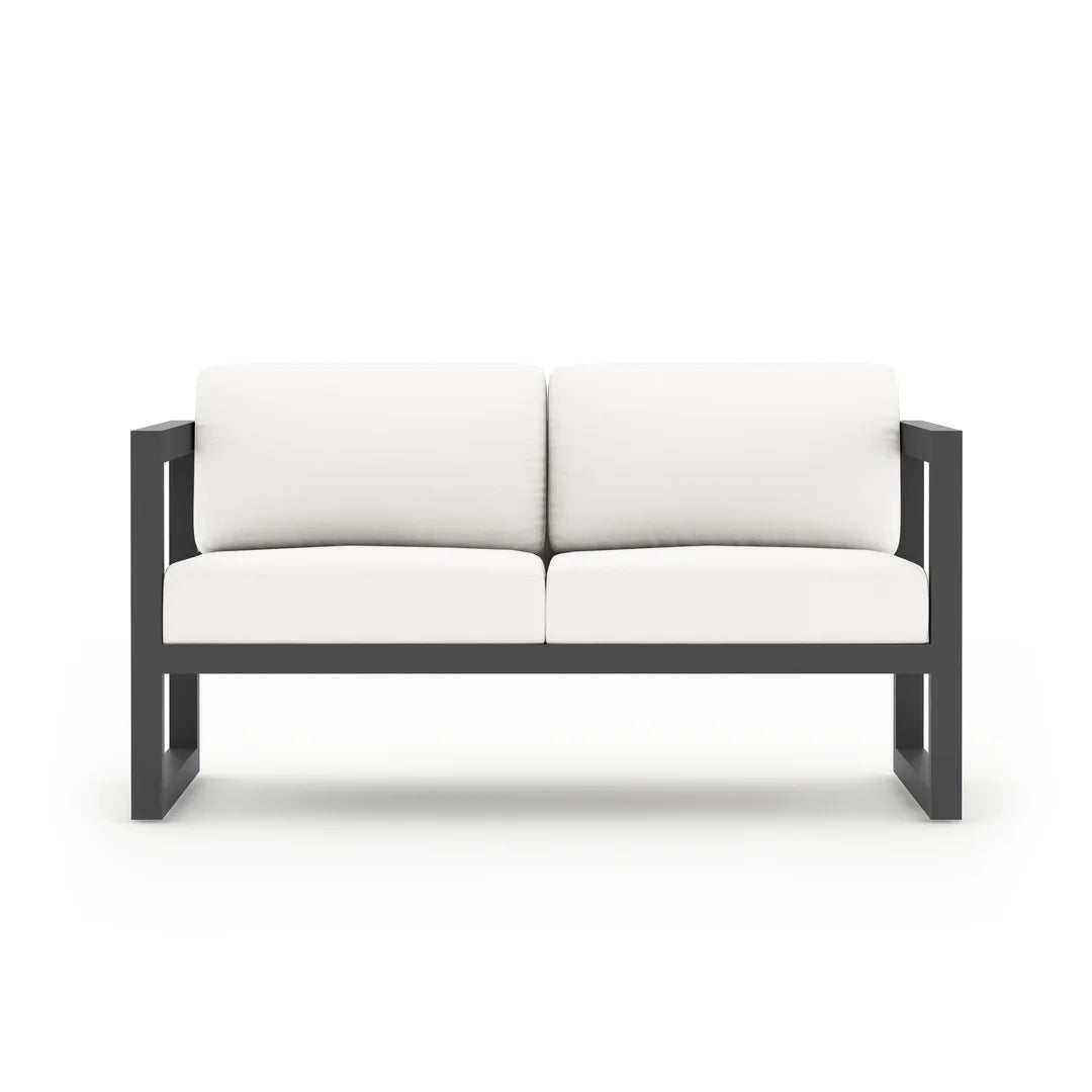 Avion 3 Piece Aluminum Sofa Loveseat Set - Slate - Canvas Natural