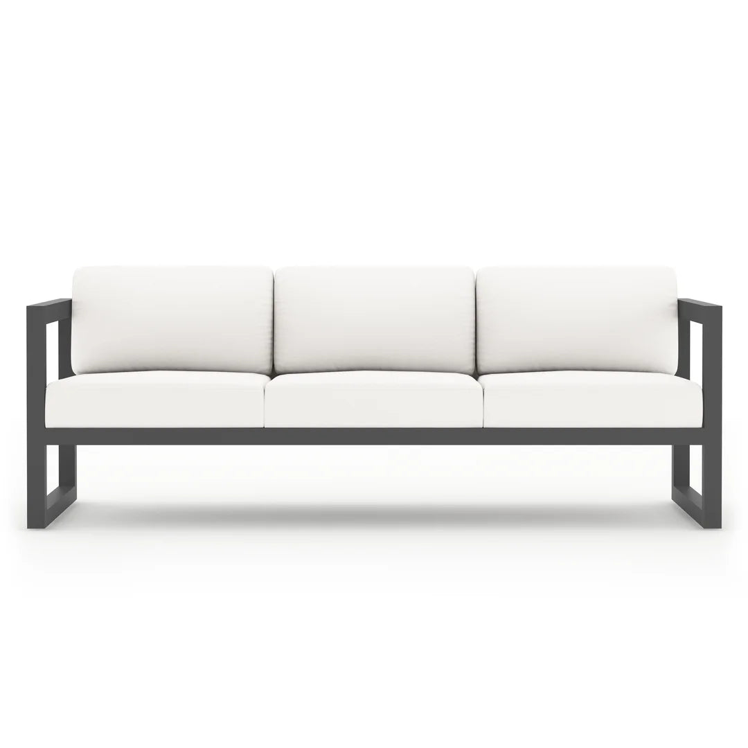 Avion 3 Piece Aluminum Sofa Loveseat Set - Slate - Canvas Natural