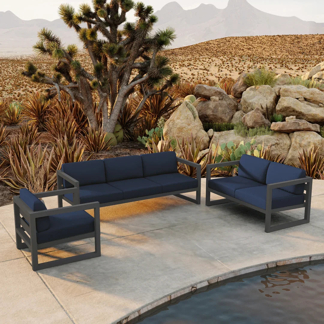 Avion 3 Piece Aluminum Sofa Loveseat Set