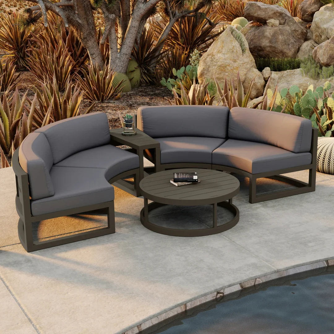 Avion 4 Piece Aluminum Curve Sectional Set