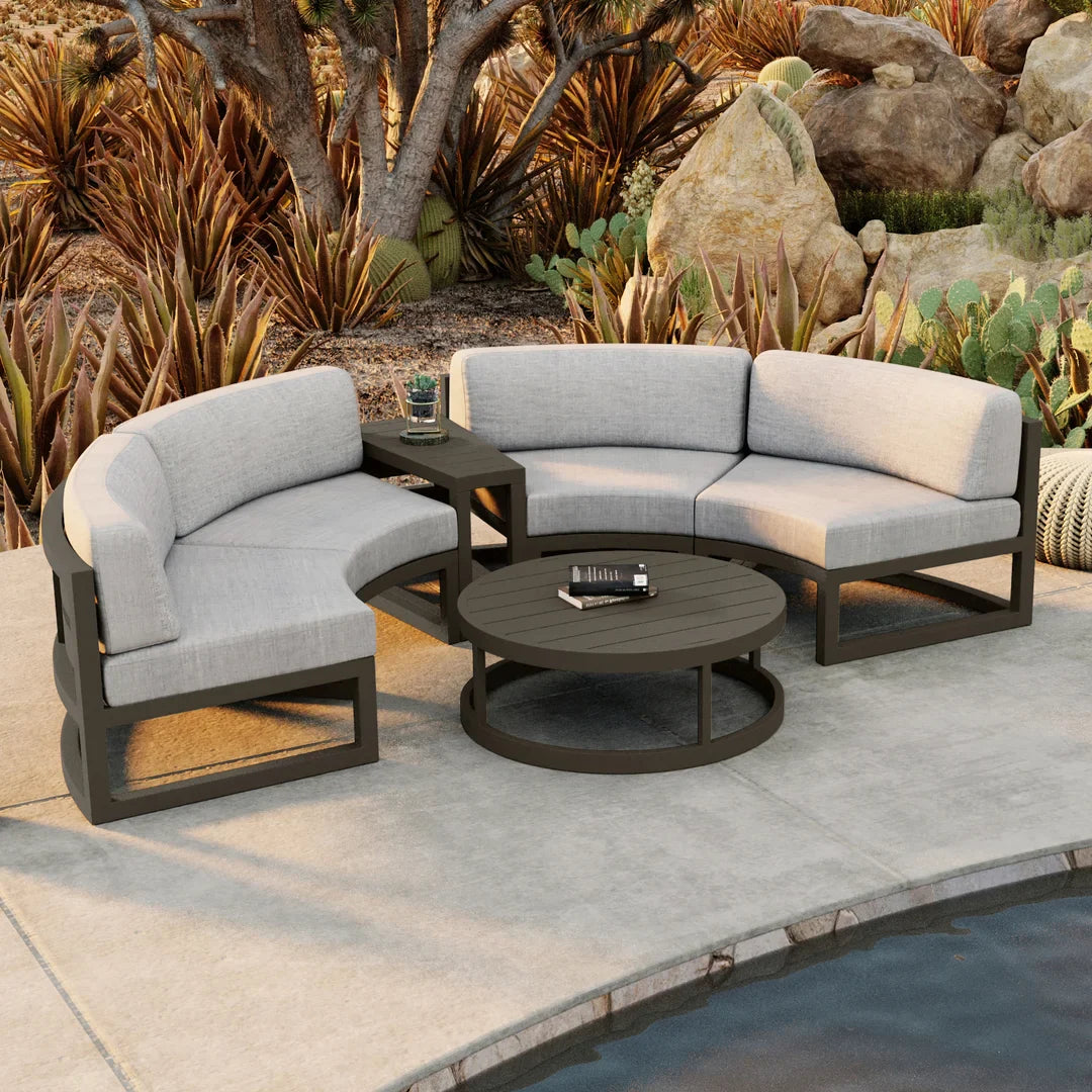 Avion 4 Piece Aluminum Curve Sectional Set