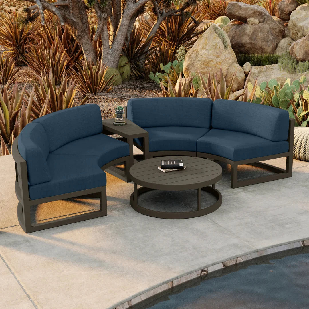 Avion 4 Piece Aluminum Curve Sectional Set