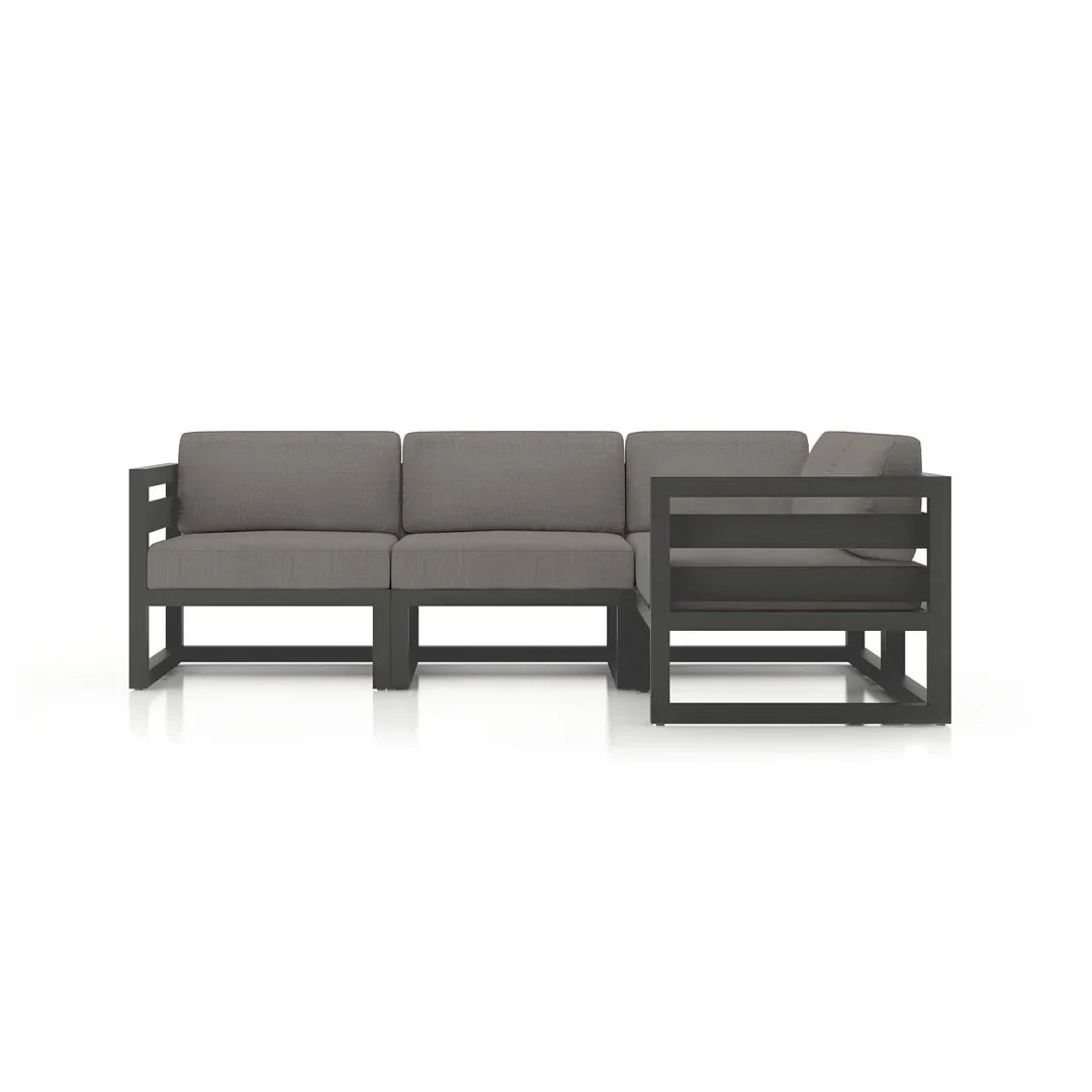 Avion 4 Piece Aluminum Sectional Set - Slate - Canvas Charcoal
