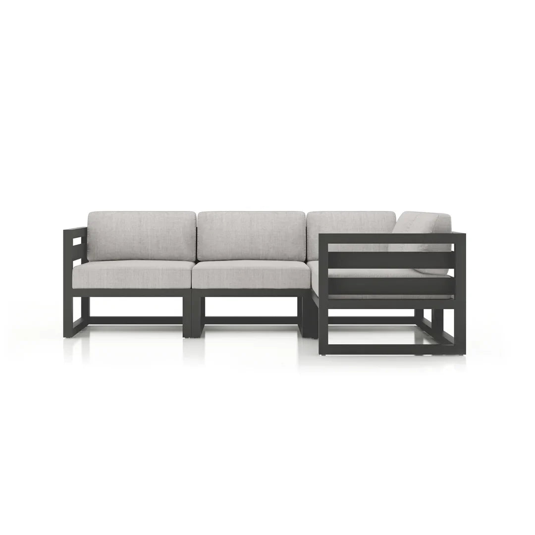 Avion 4 Piece Aluminum Sectional Set - Slate - Cast Silver