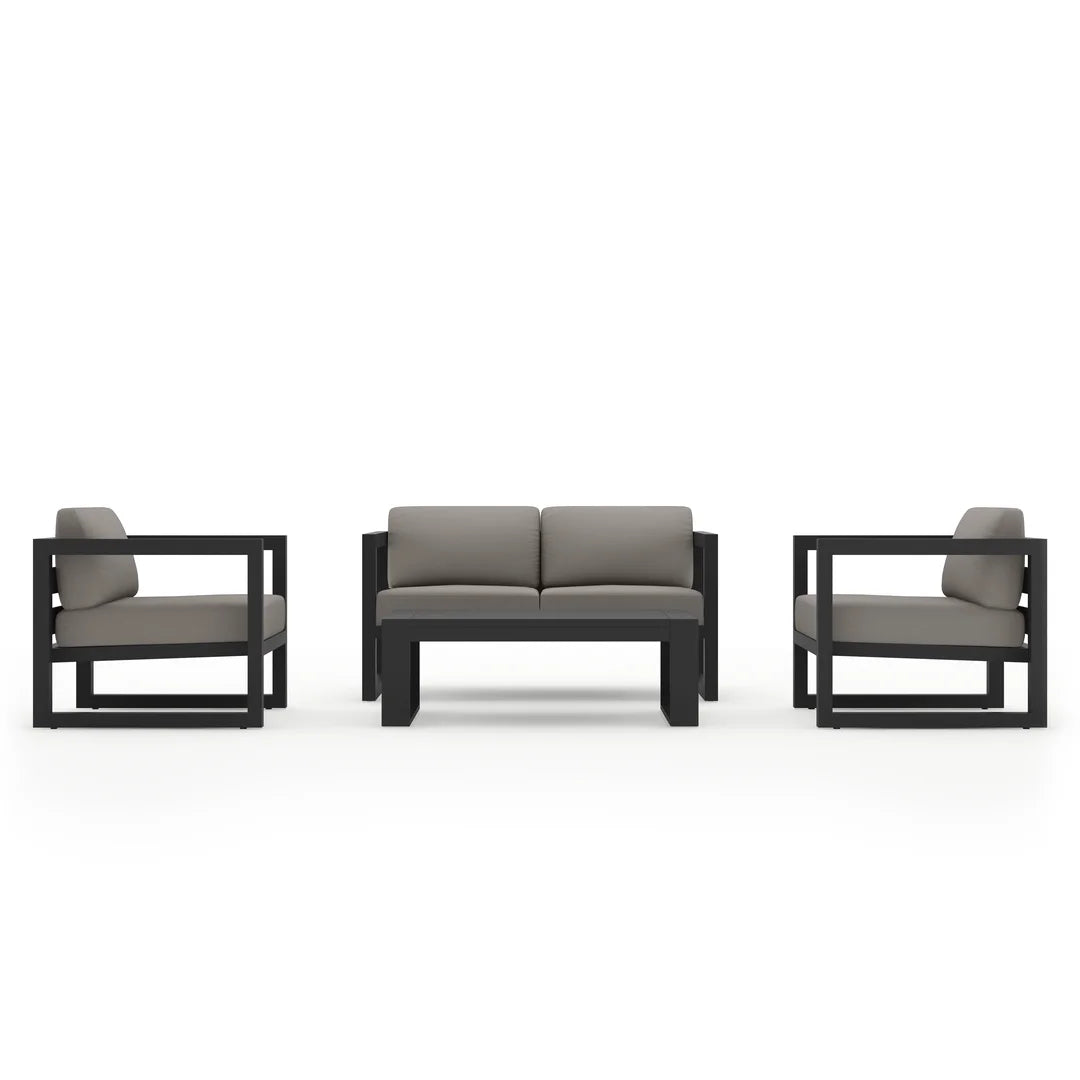 Avion 4 Piece Aluminum Loveseat Set - Slate - Canvas Charcoal