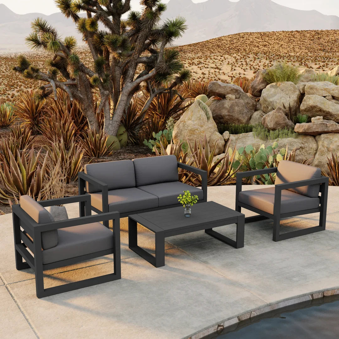 Avion 4 Piece Aluminum Loveseat Set