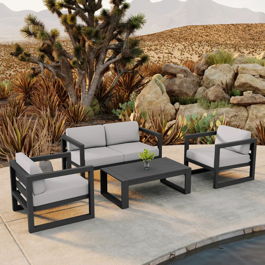 Avion 4 Piece Aluminum Loveseat Set