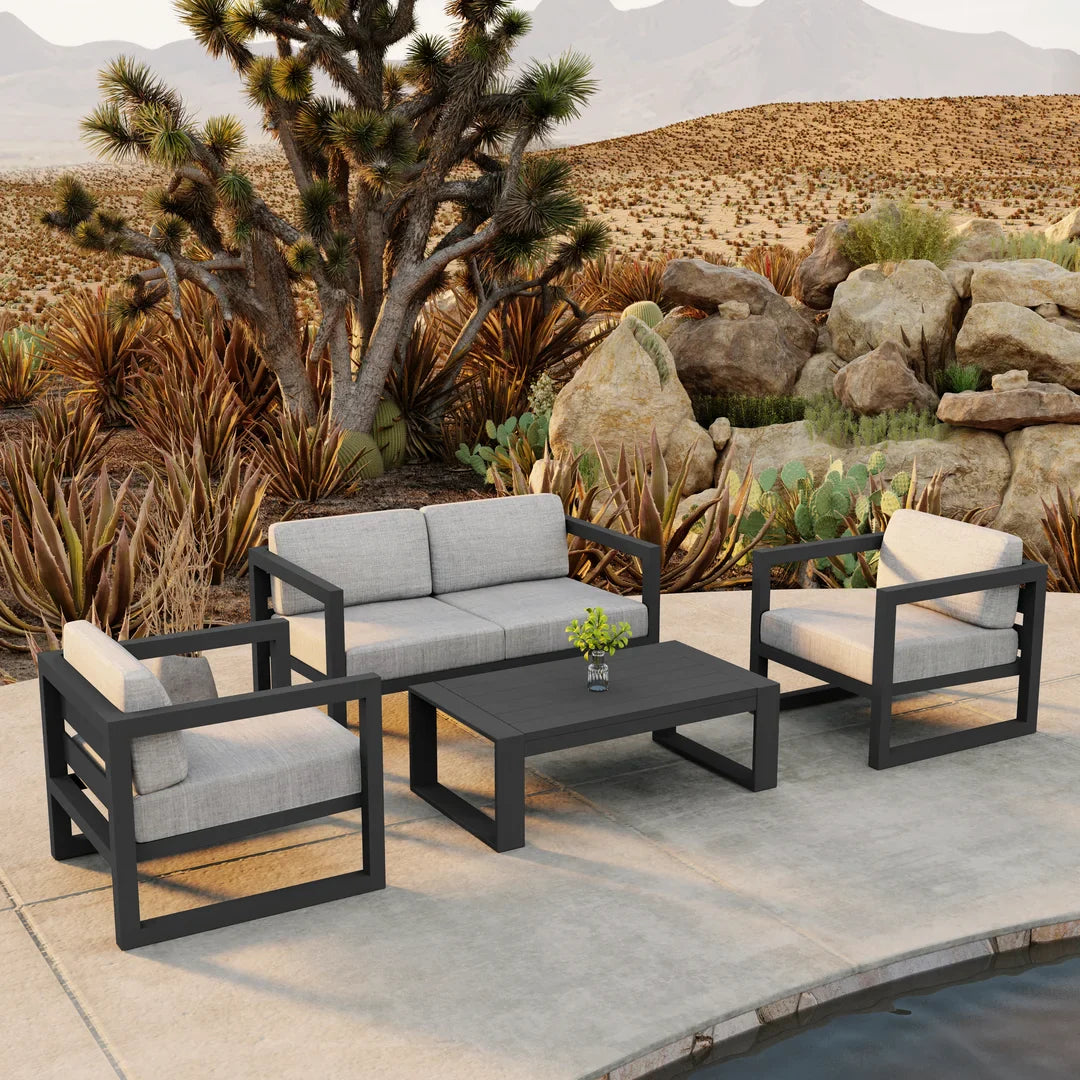 Avion 4 Piece Aluminum Loveseat Set