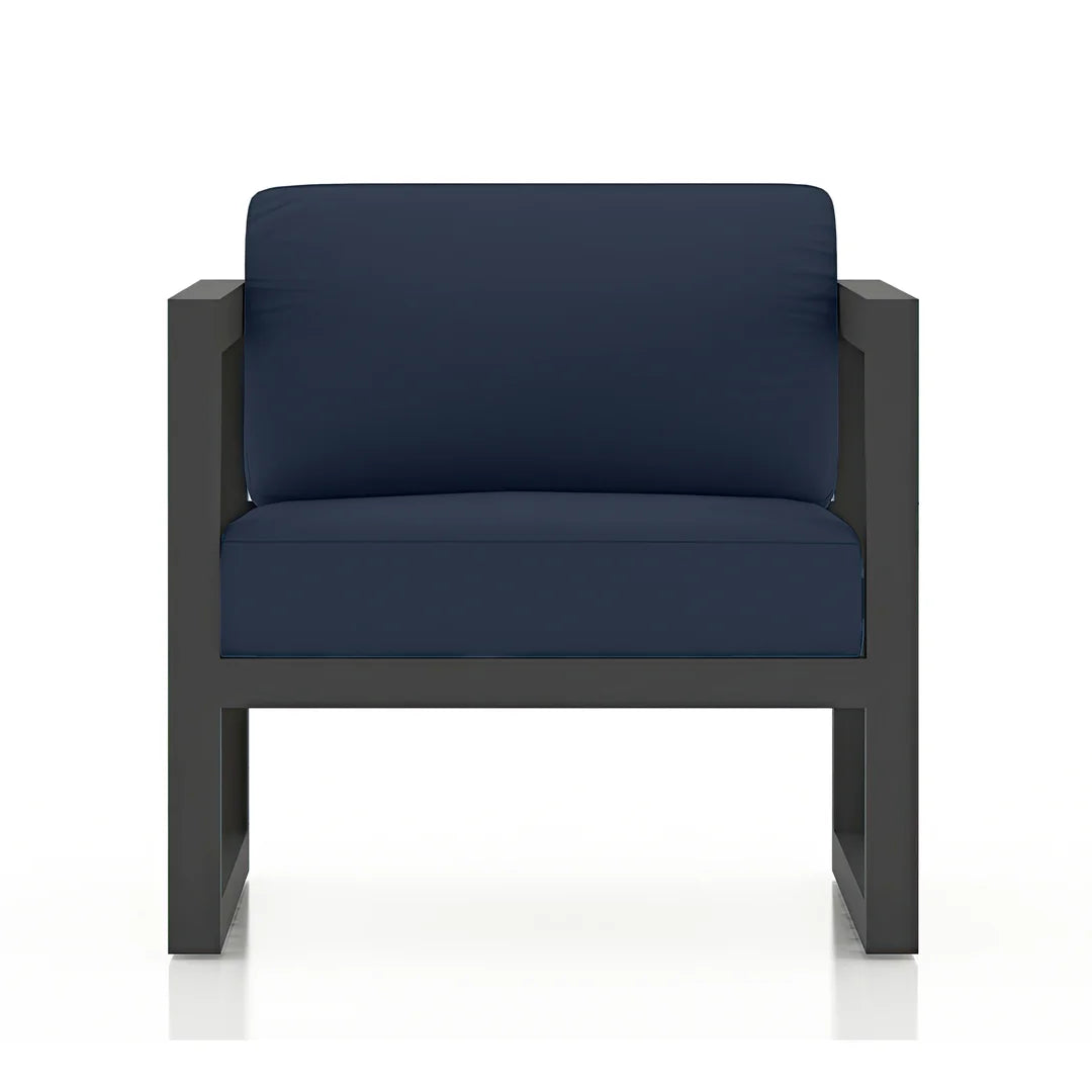 Avion 4 Piece Aluminum Loveseat Set - Slate - Spectrum Indigo