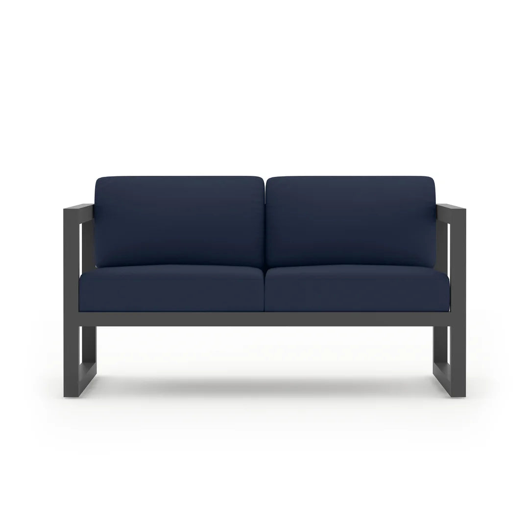 Avion 4 Piece Aluminum Loveseat Set - Slate - Spectrum Indigo