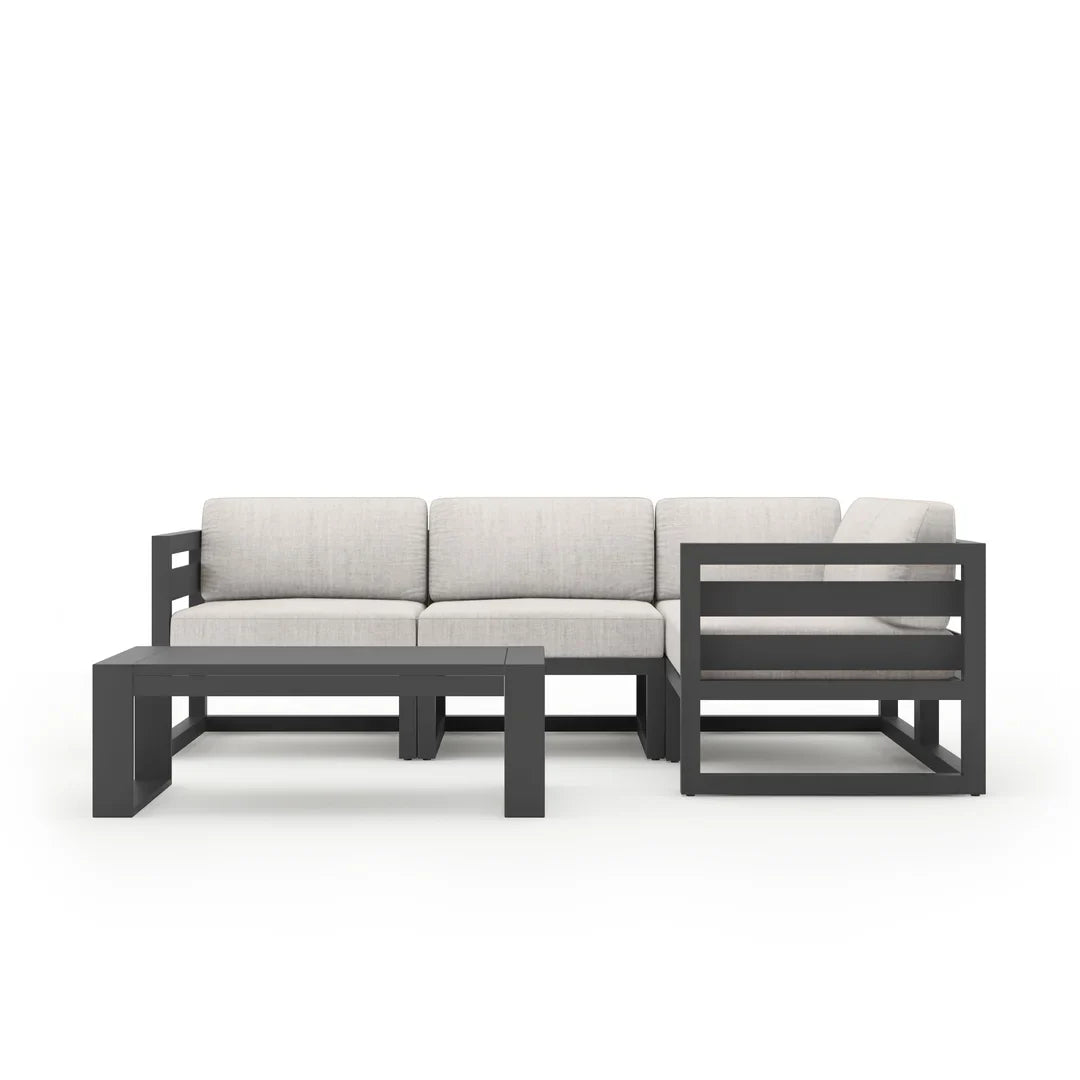 Avion 5 Piece Aluminum Sectional Set - Slate - Cast Silver