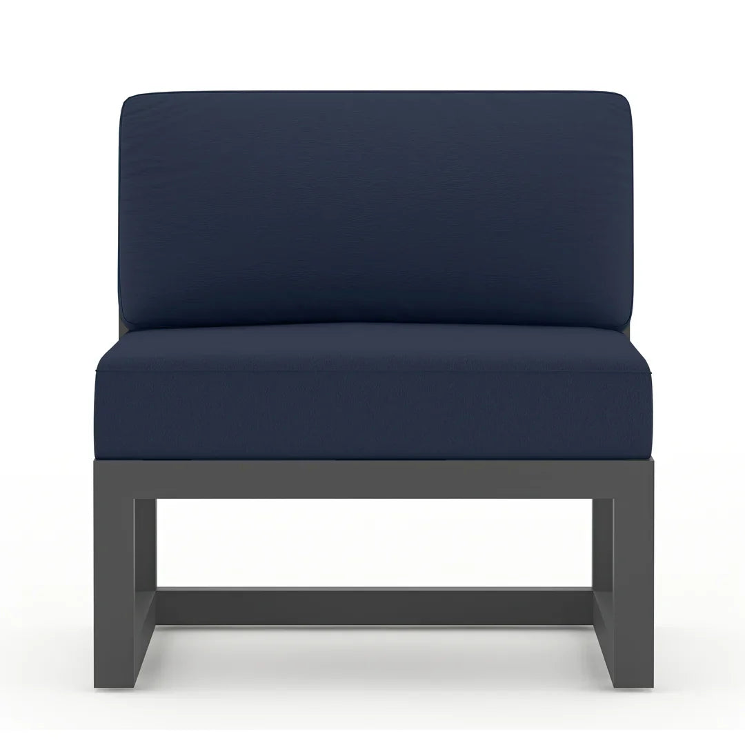 Avion 6 Piece Aluminum Sectional Set - Slate - Spectrum Indigo