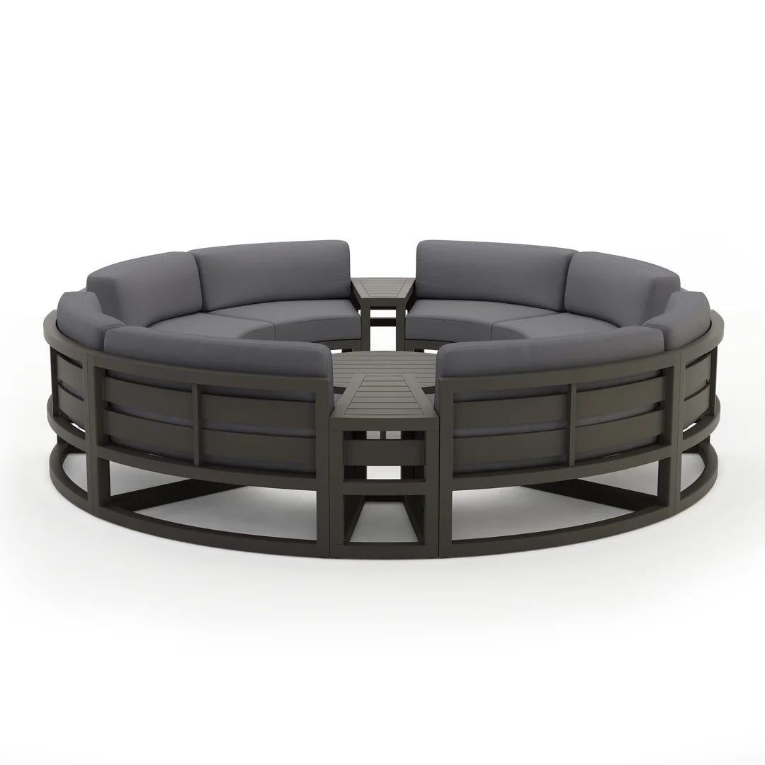 Avion 7 Piece Aluminum Curve Sectional Set