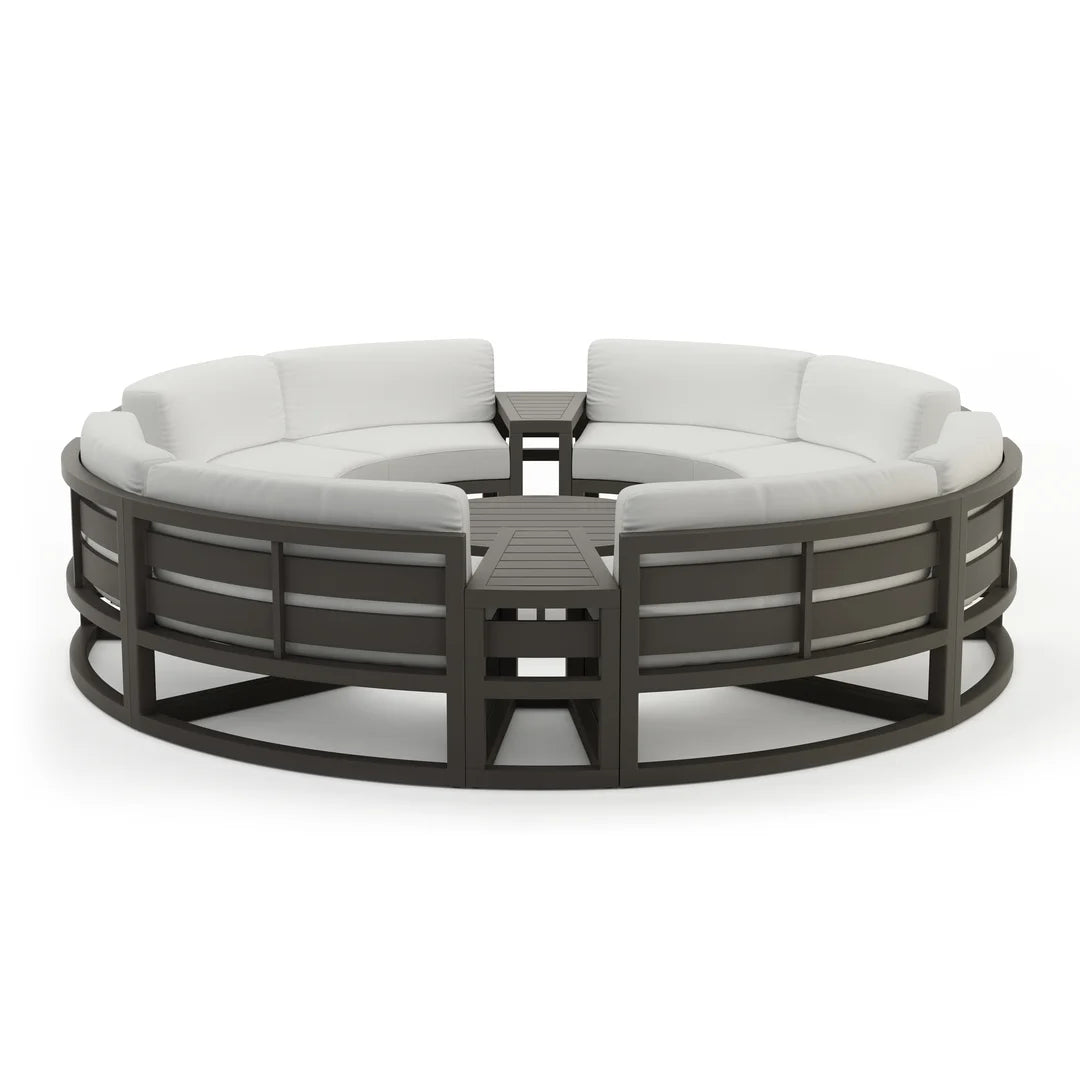 Avion 7 Piece Aluminum Curve Sectional Set