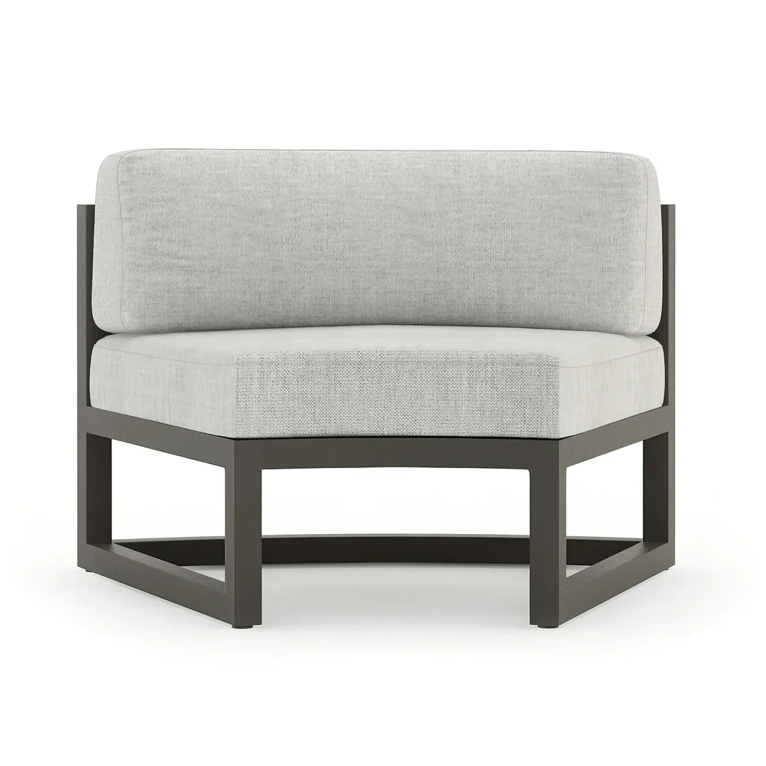 Avion 7 Piece Aluminum Curve Sectional Set - Slate - Cast Silver