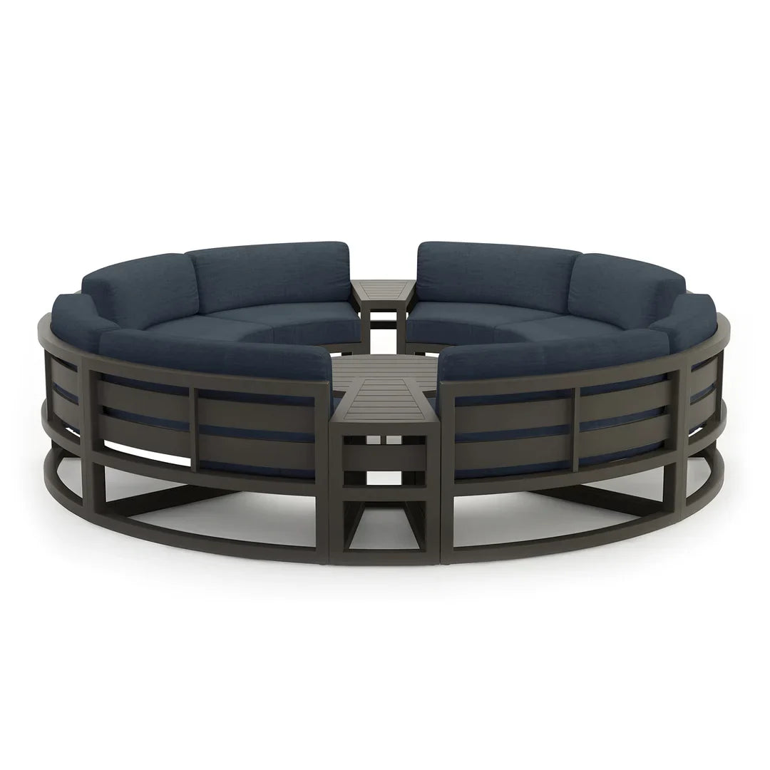 Avion 7 Piece Aluminum Curve Sectional Set